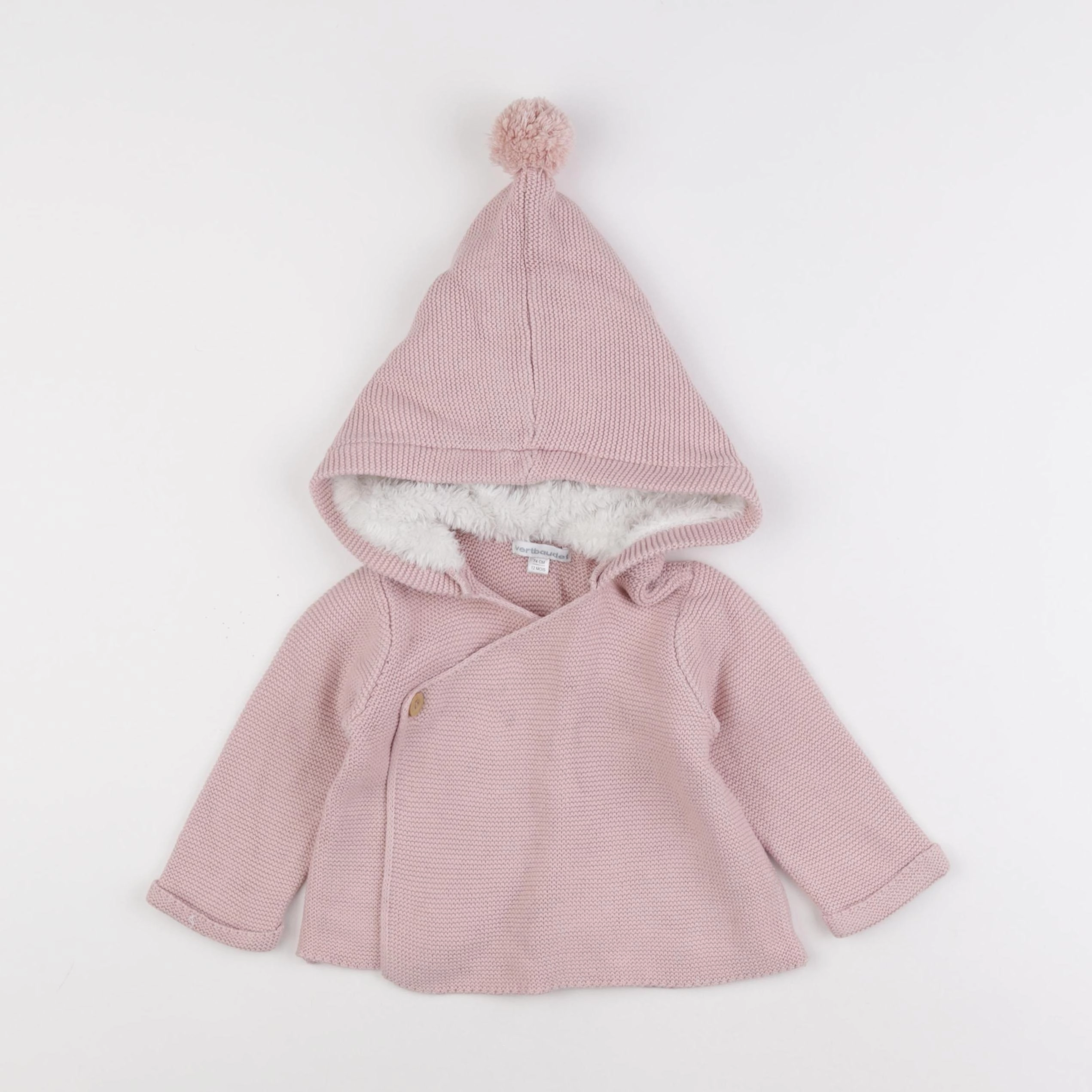 Vertbaudet - gilet rose - 12 mois
