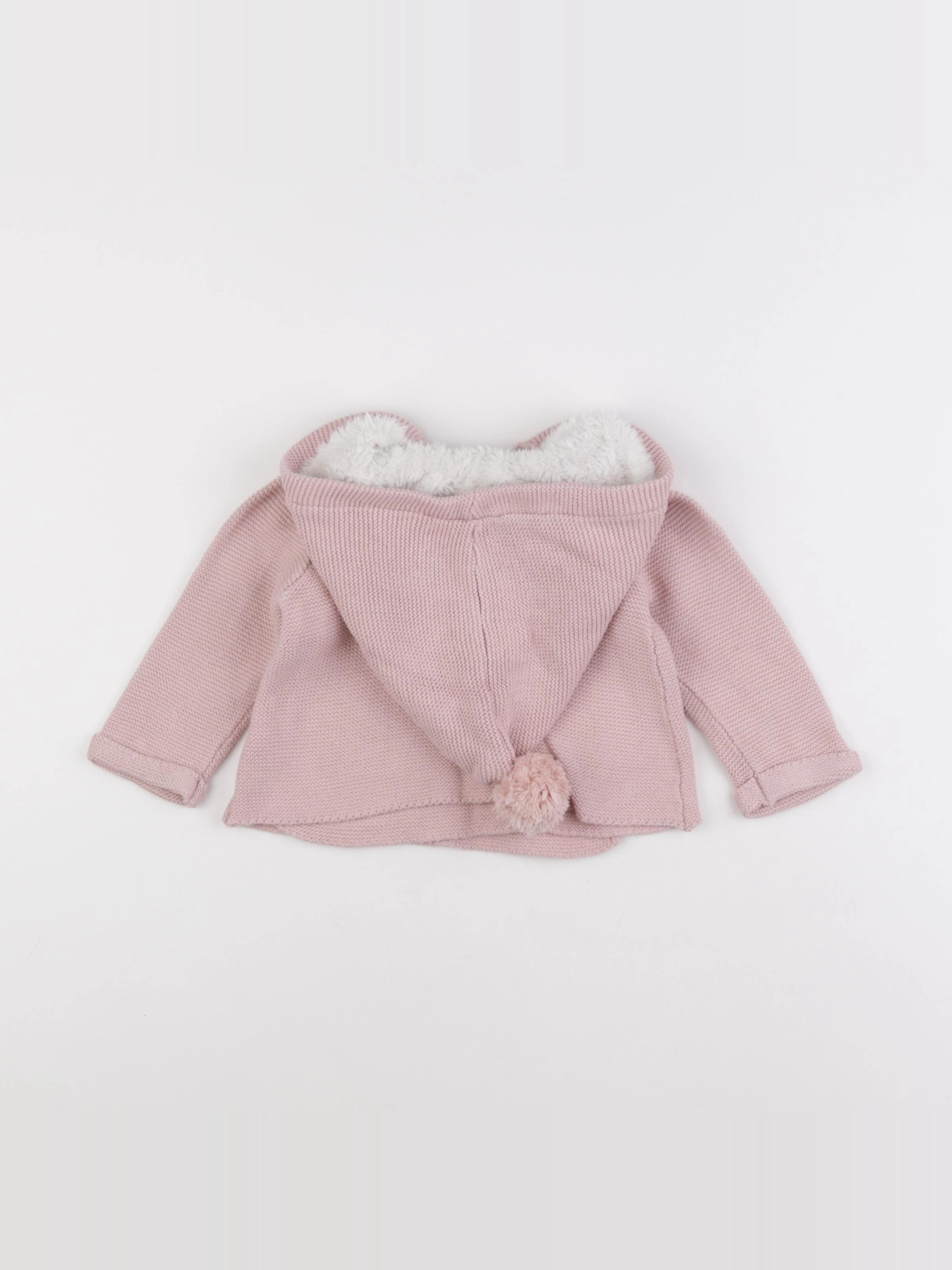 Vertbaudet - gilet rose - 12 mois