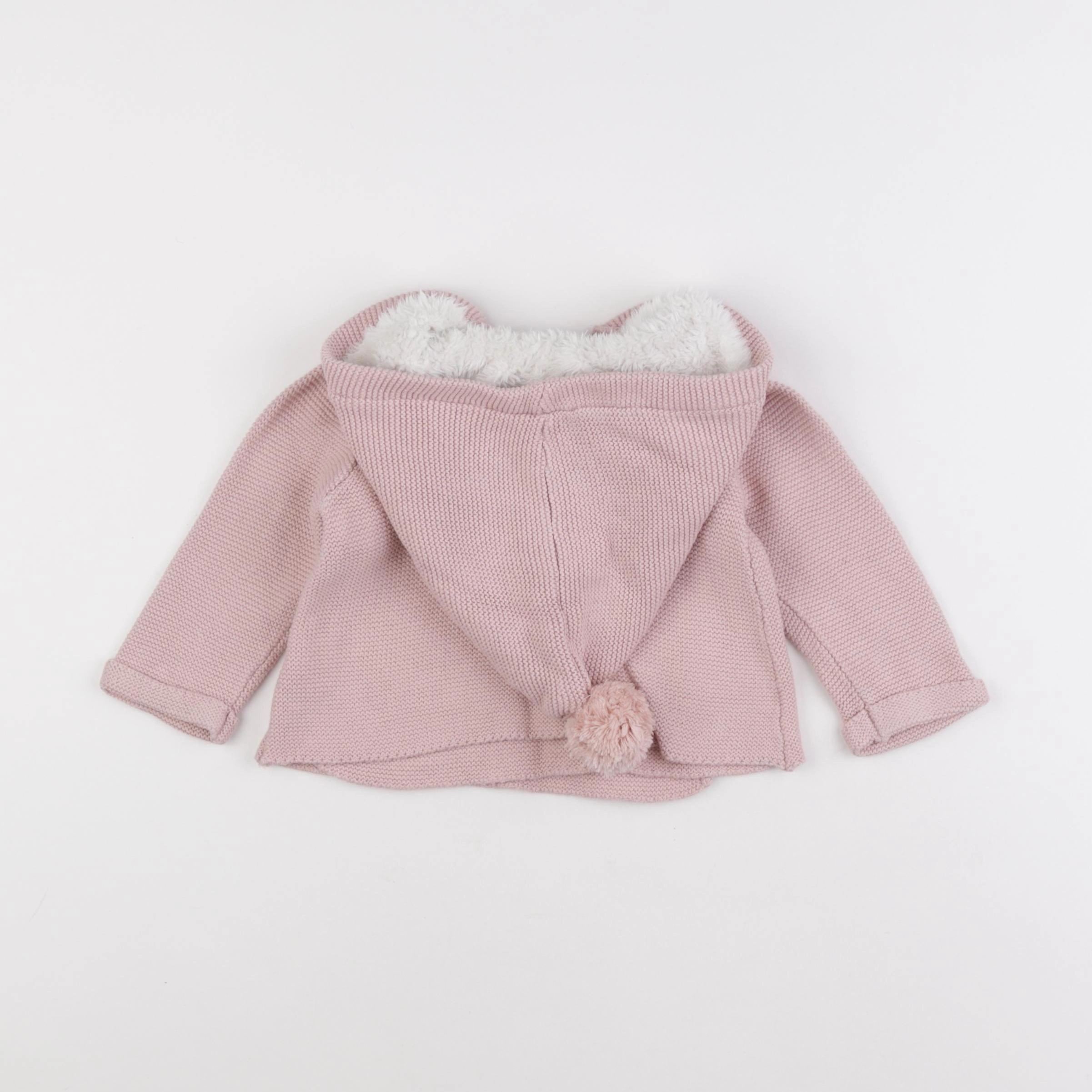 Vertbaudet - gilet rose - 12 mois