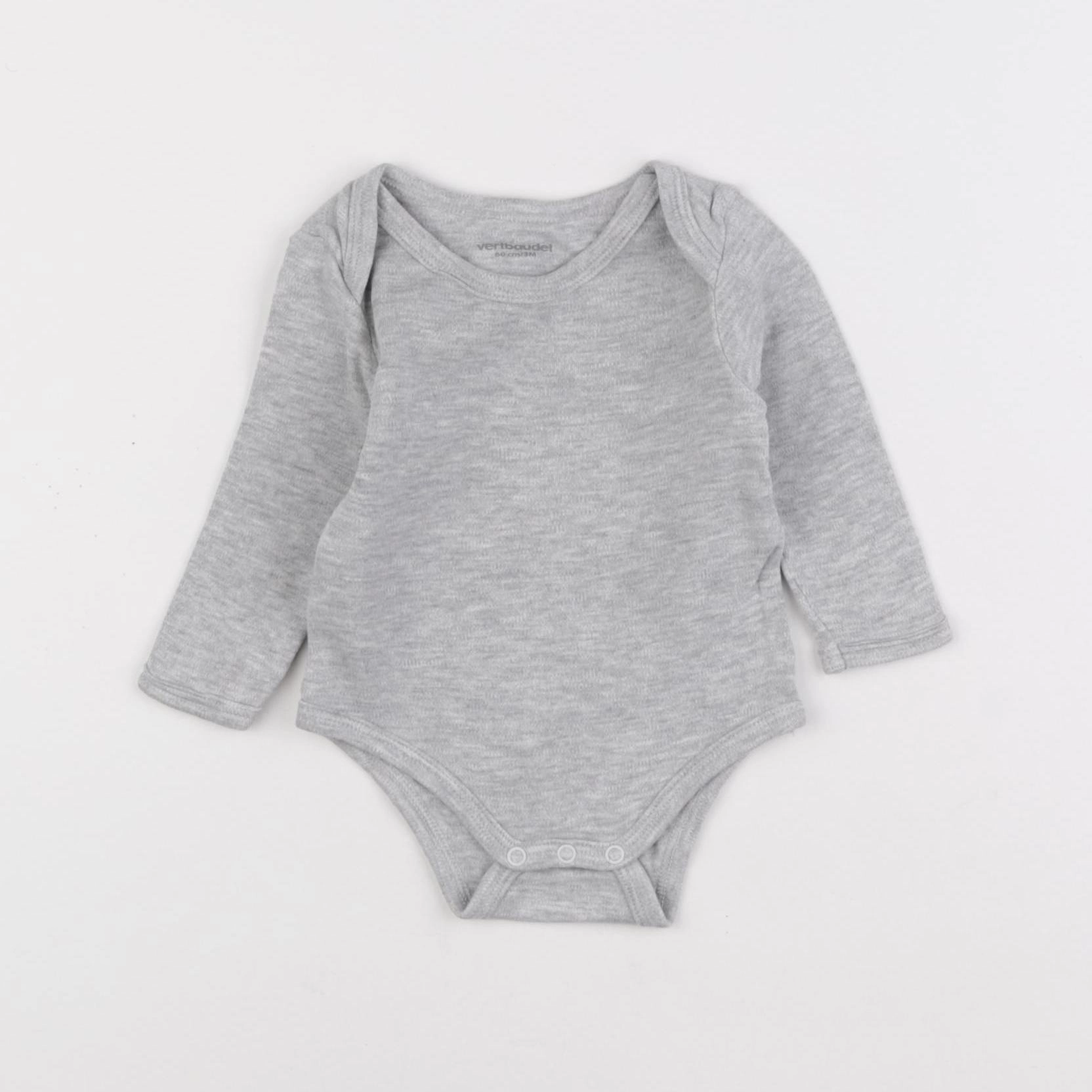 Vertbaudet - body gris - 3 mois