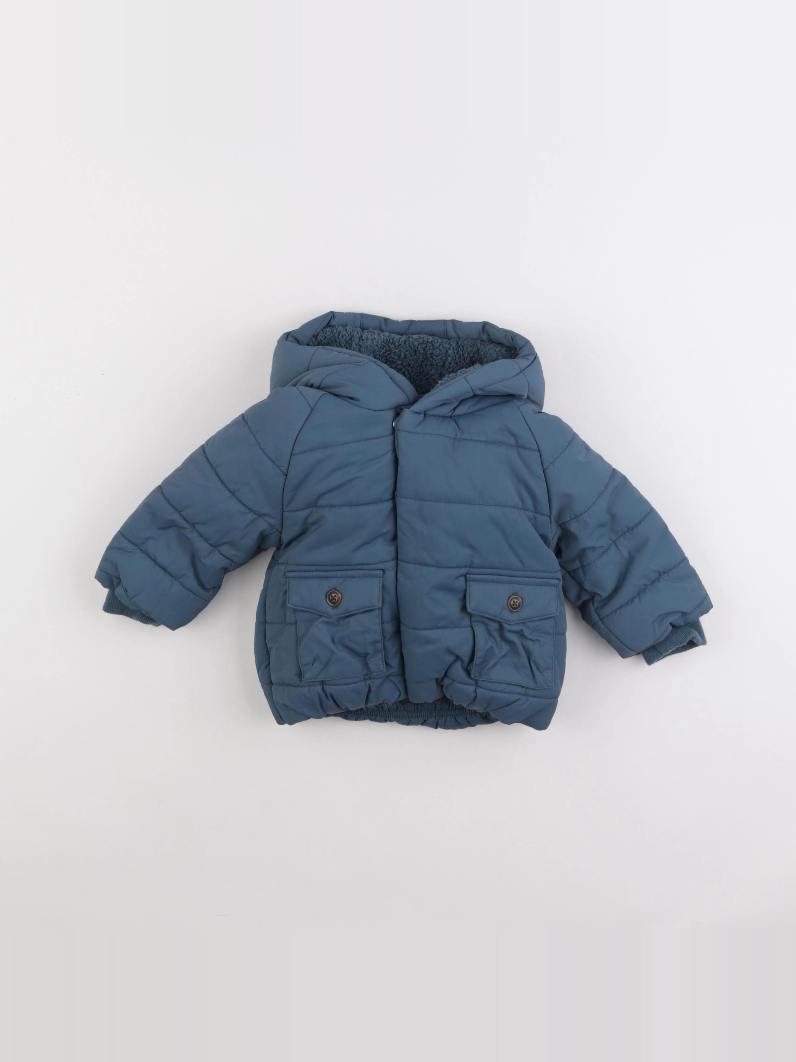 Vertbaudet - doudoune bleu - 12 mois