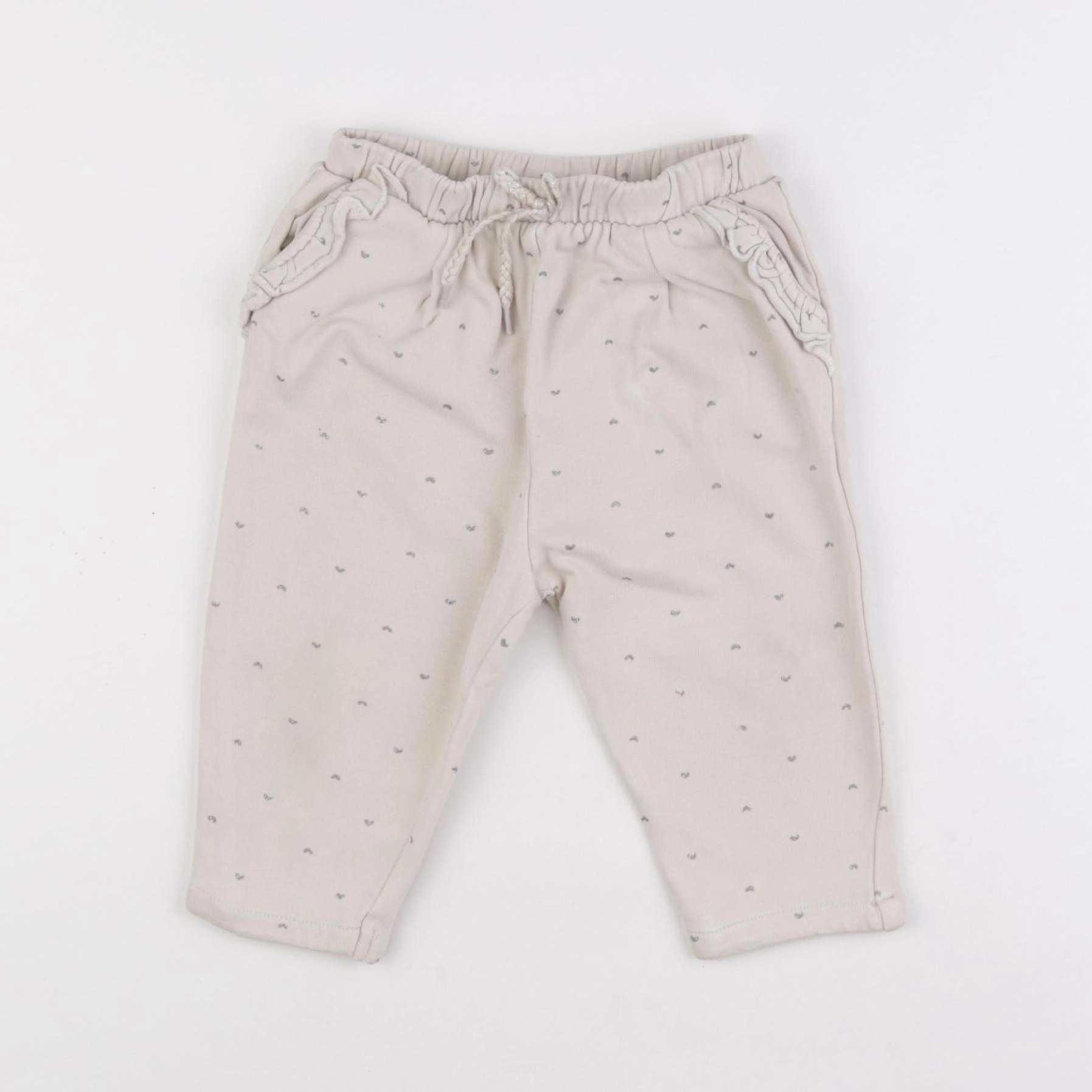 Vertbaudet - pantalon beige, argent - 12 mois