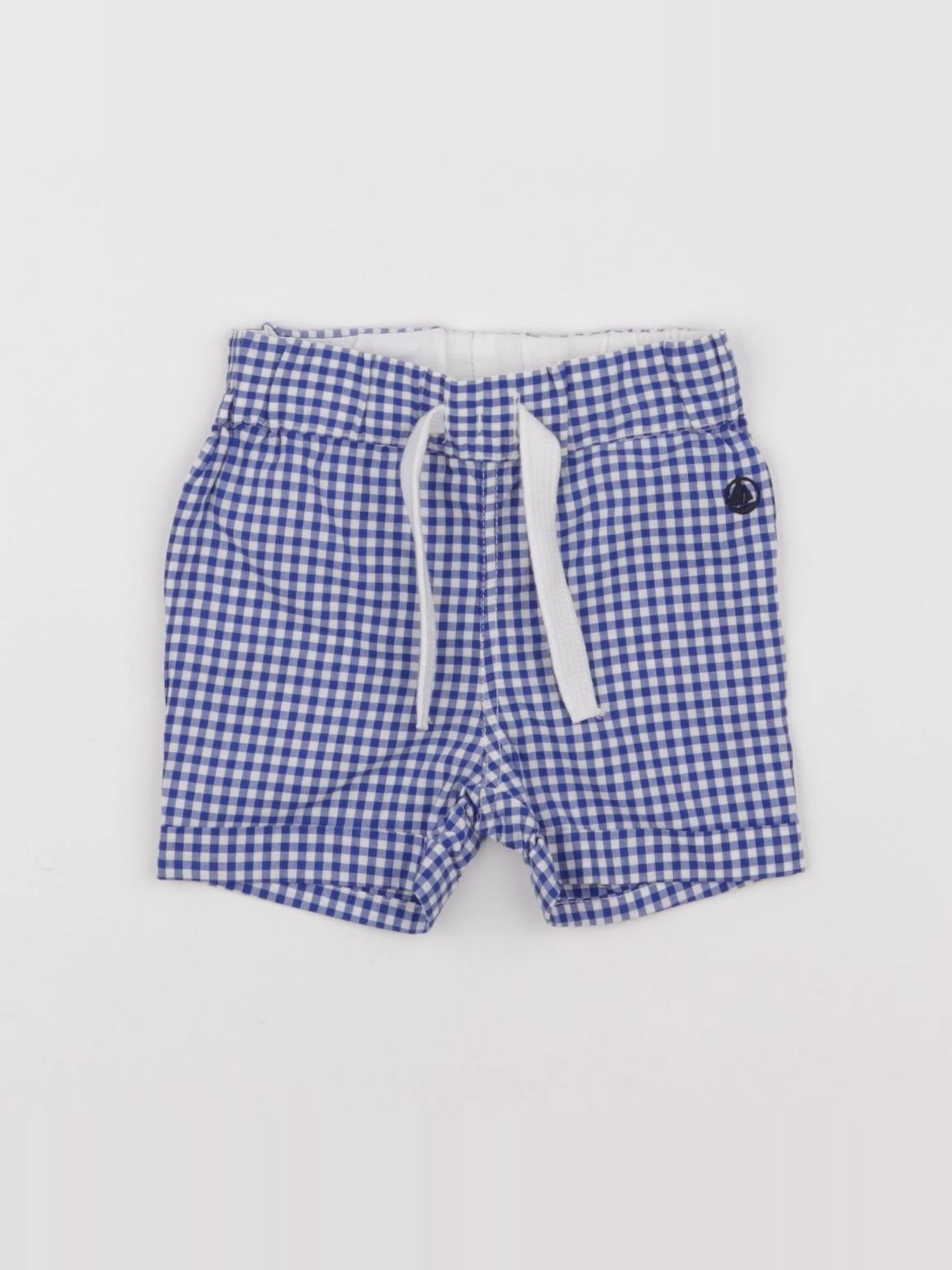 Petit Bateau - short bleu, blanc - 6 mois