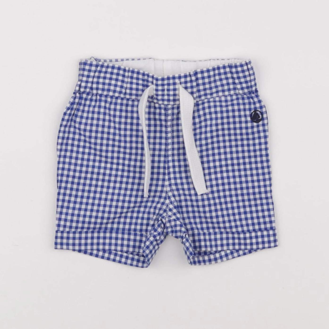 Petit Bateau - short bleu, blanc - 6 mois