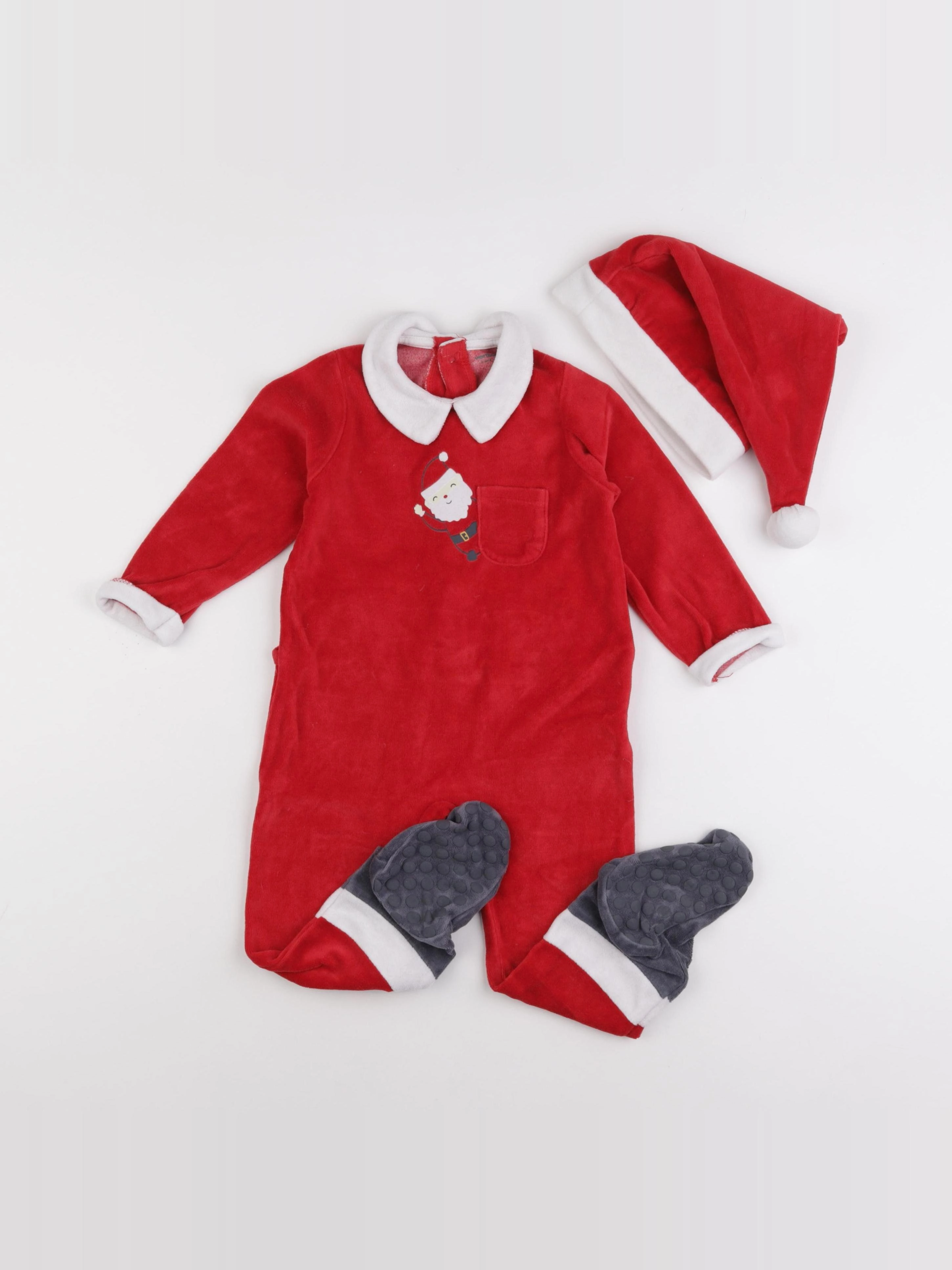 Vertbaudet - pyjama velours rouge - 2 ans