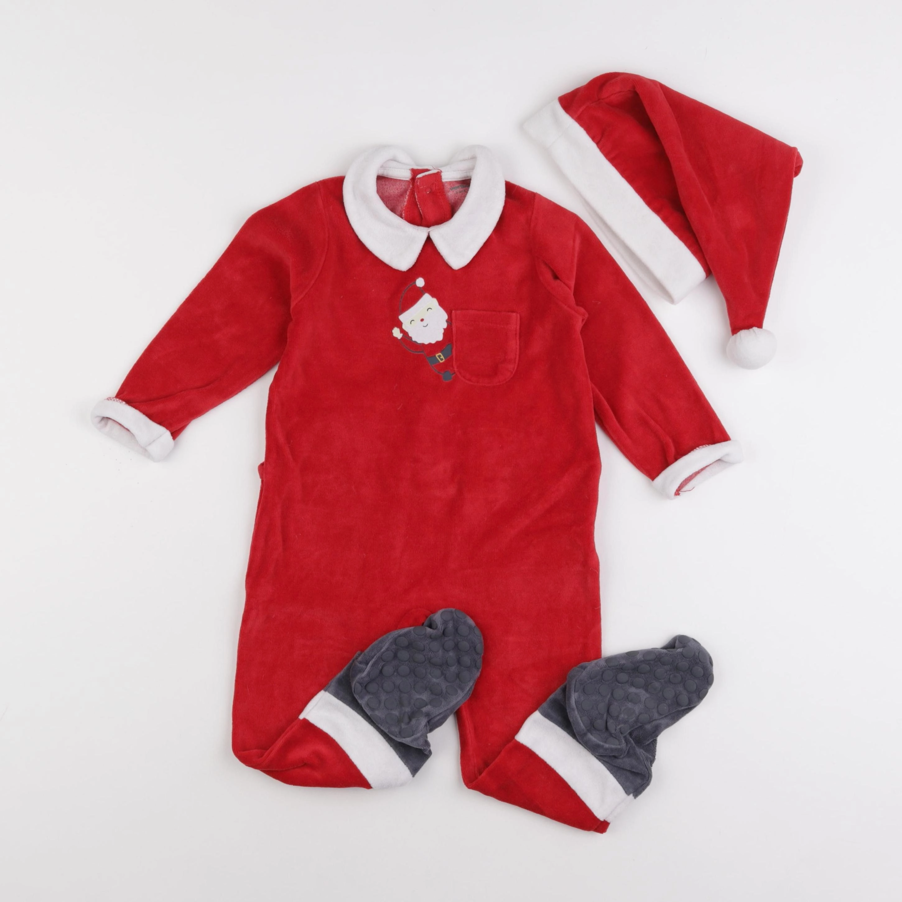 Vertbaudet - pyjama velours rouge - 2 ans