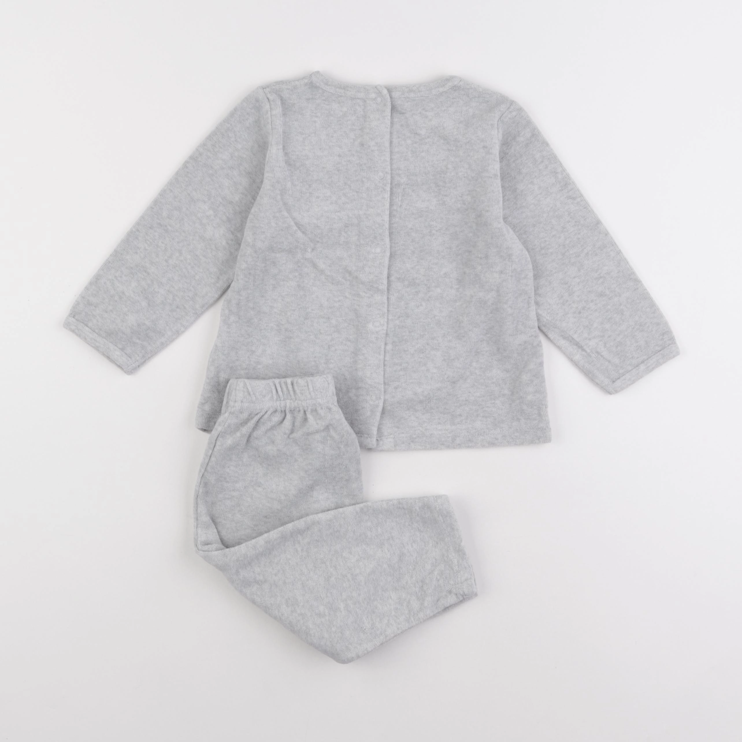 Vertbaudet - pyjama velours gris - 2 ans