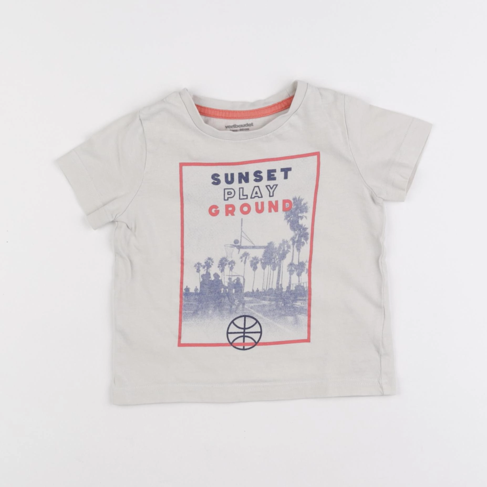 Vertbaudet - tee-shirt beige - 2 ans