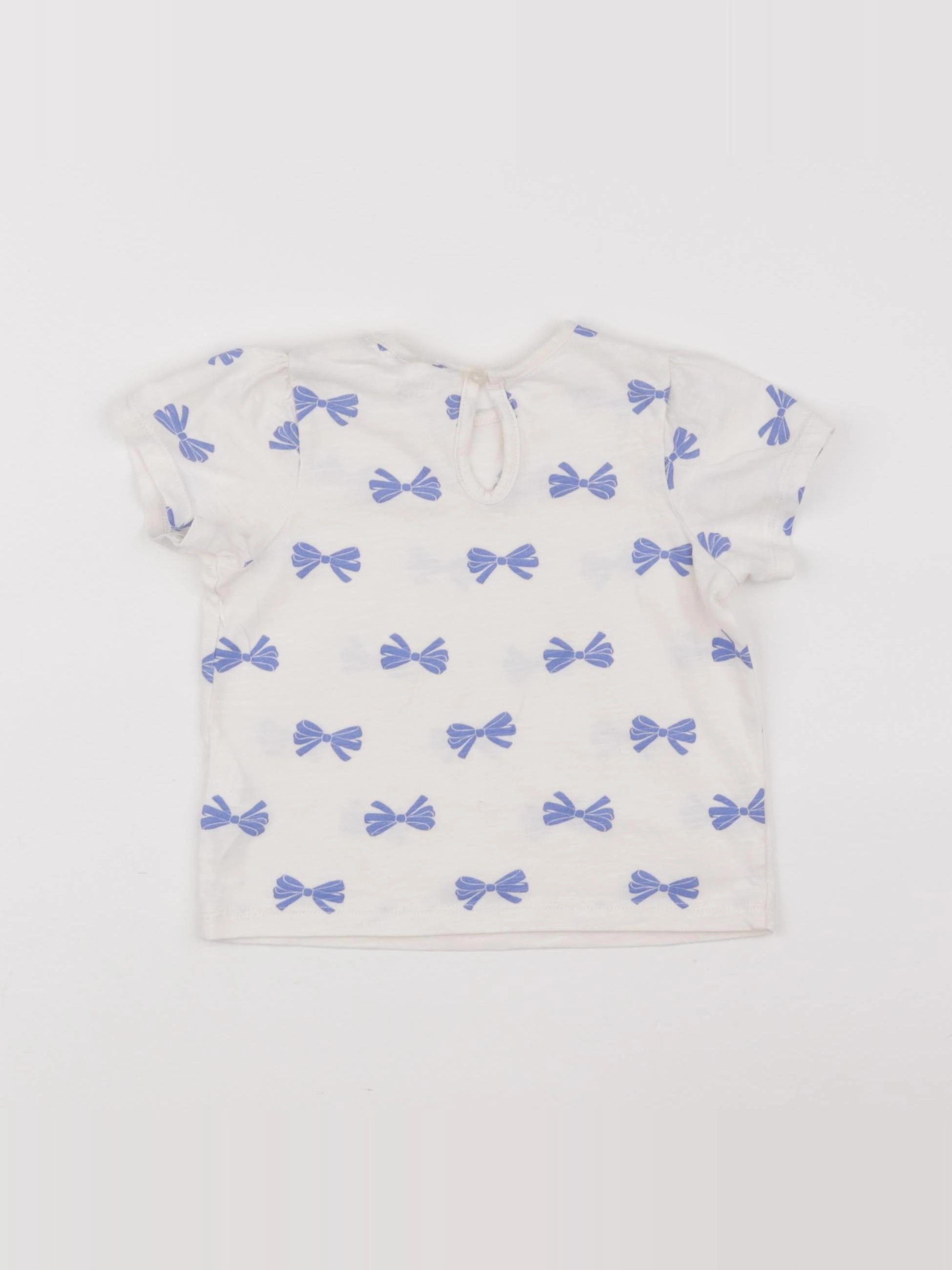H&M - tee-shirt beige, bleu - 6/9 mois