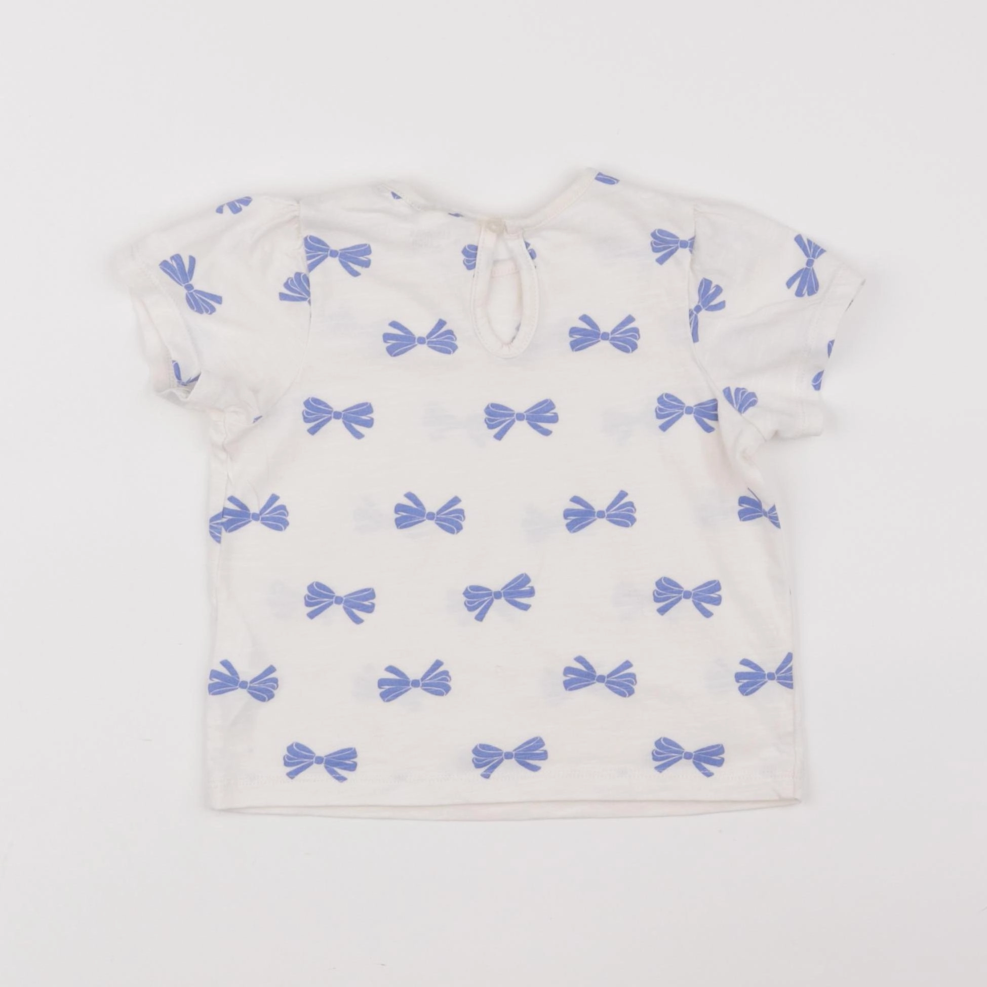 H&M - tee-shirt beige, bleu - 6/9 mois