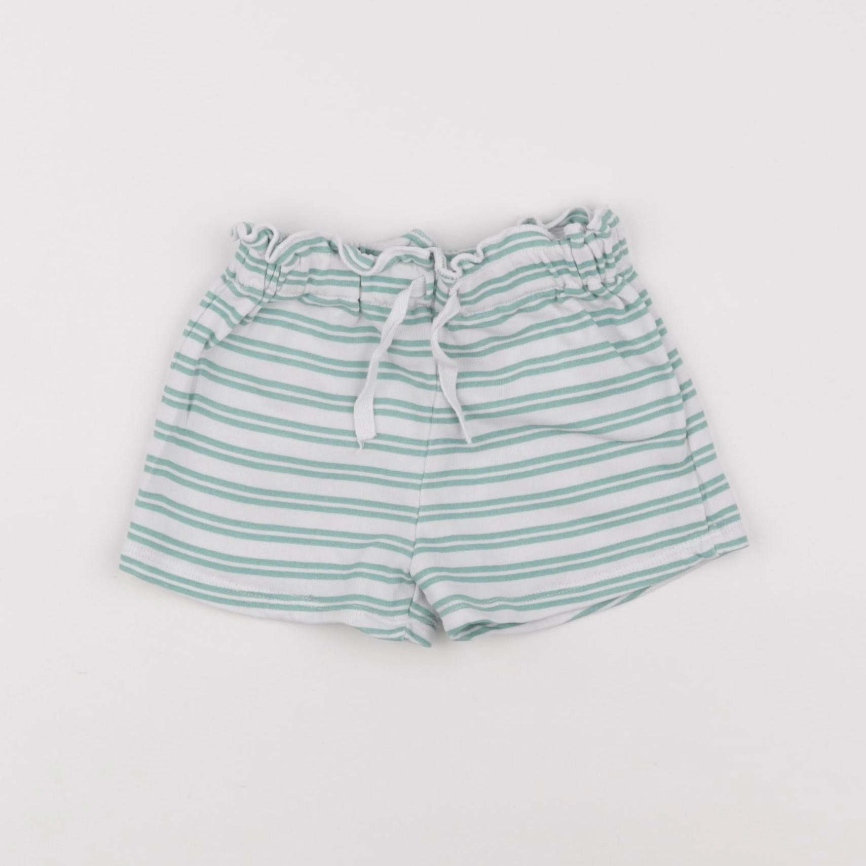 H&M - short blanc, vert - 9/12 mois