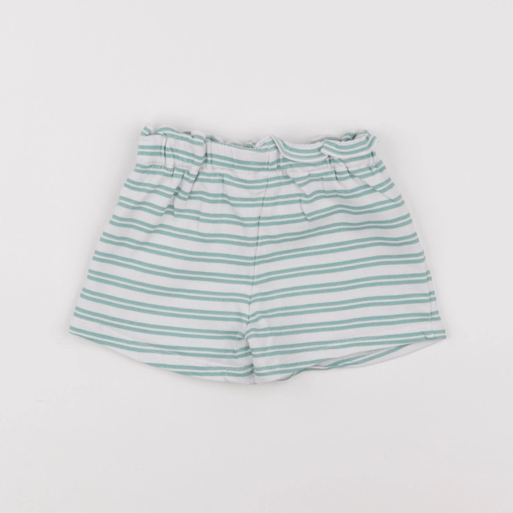 H&M - short blanc, vert - 9/12 mois