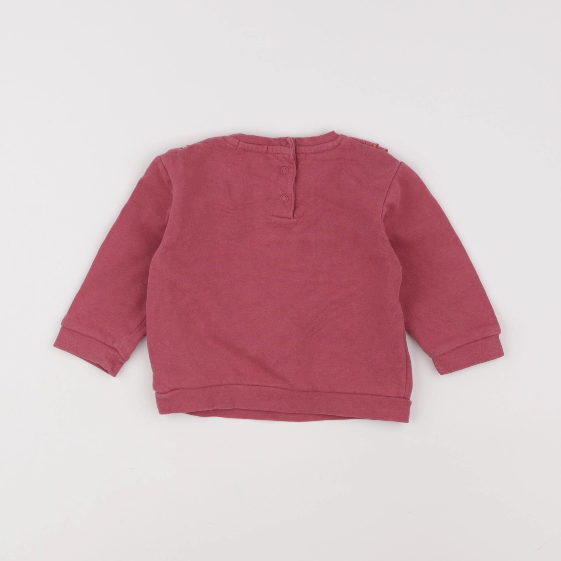 Vertbaudet - sweat rose - 12 mois