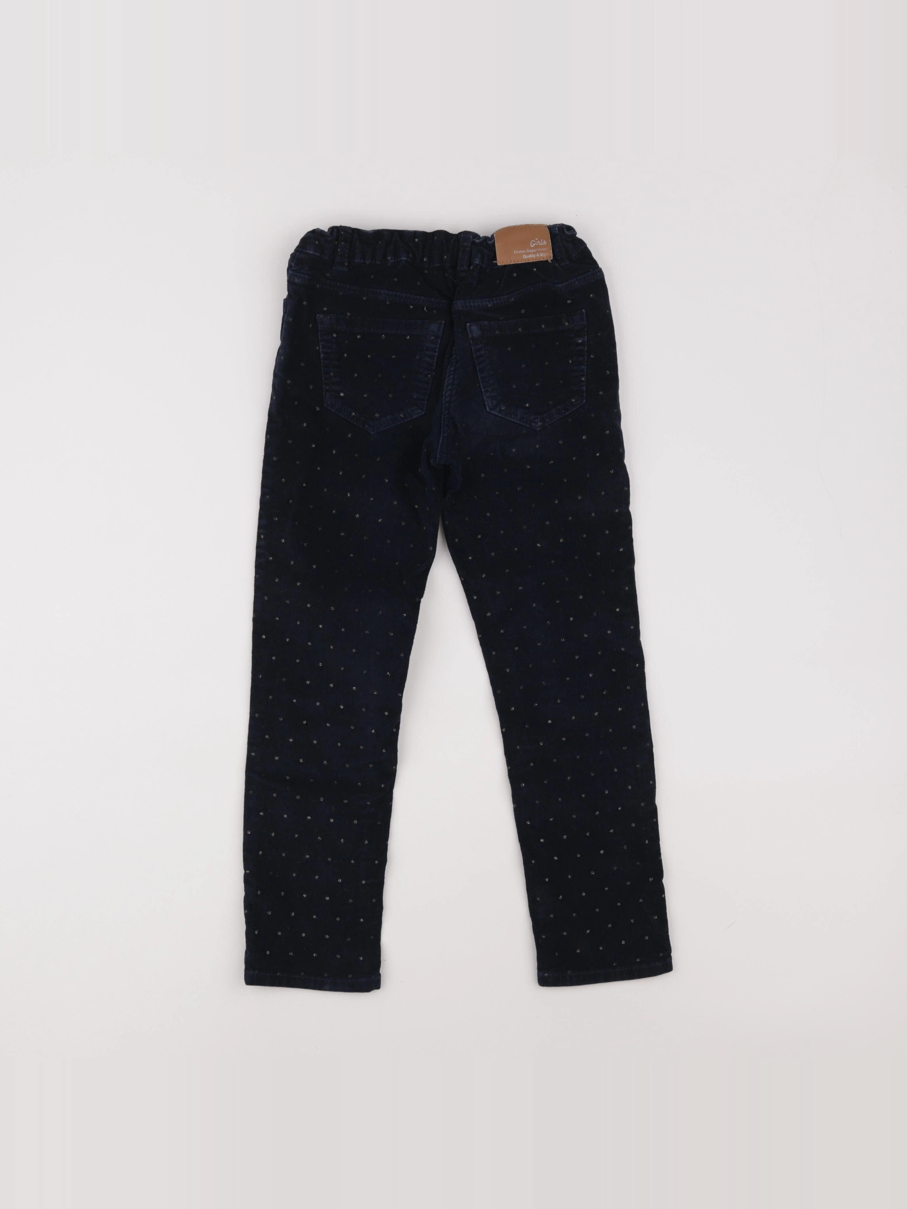 Vertbaudet - pantalon bleu, or - 7 ans