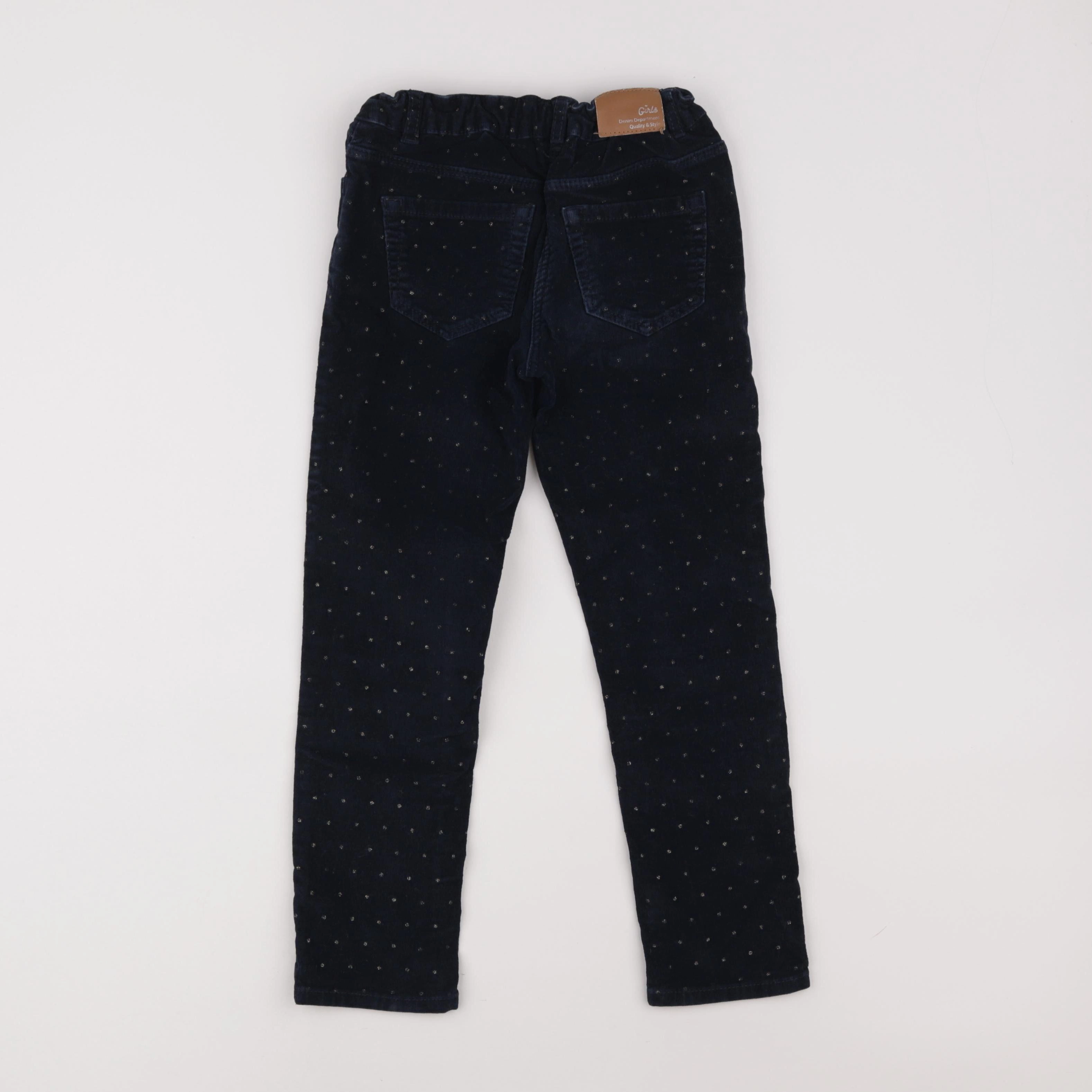 Vertbaudet - pantalon bleu, or - 7 ans