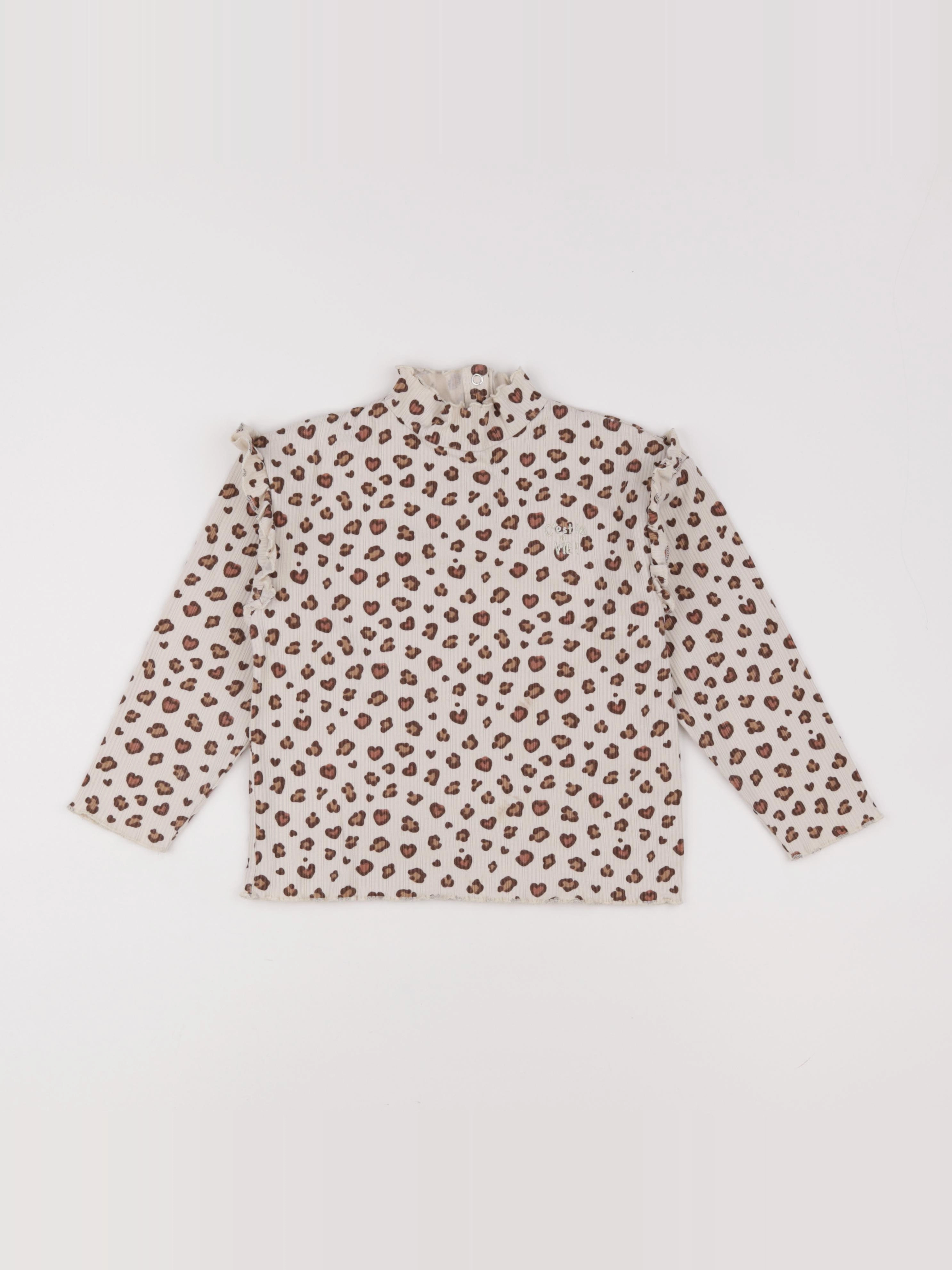 Vertbaudet - tee-shirt beige, marron - 6 ans