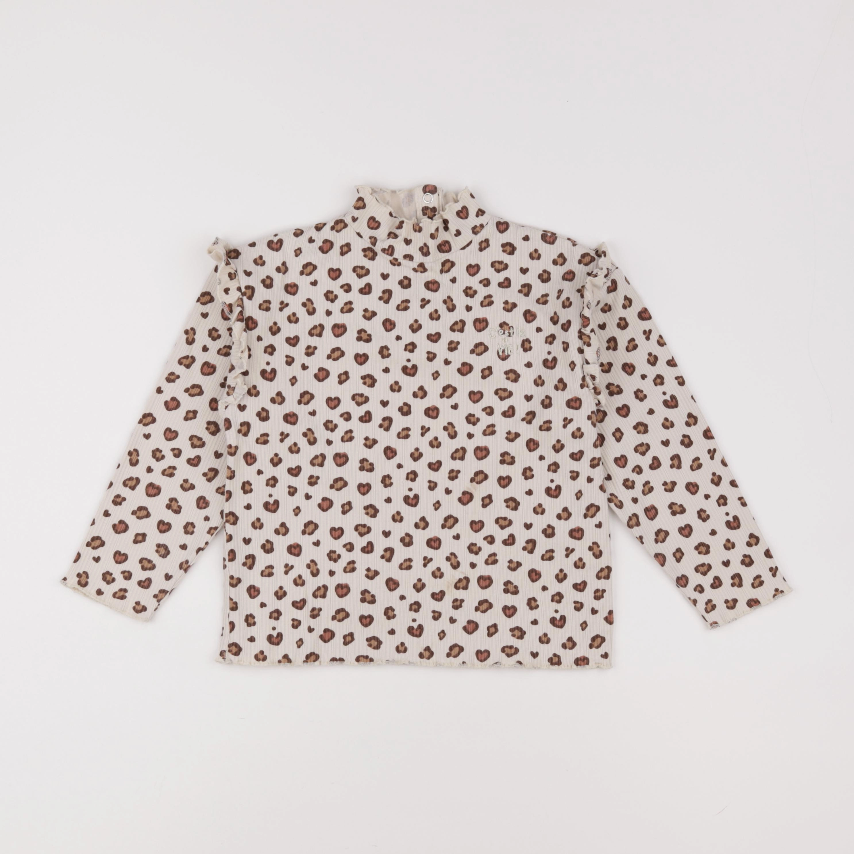 Vertbaudet - tee-shirt beige, marron - 6 ans