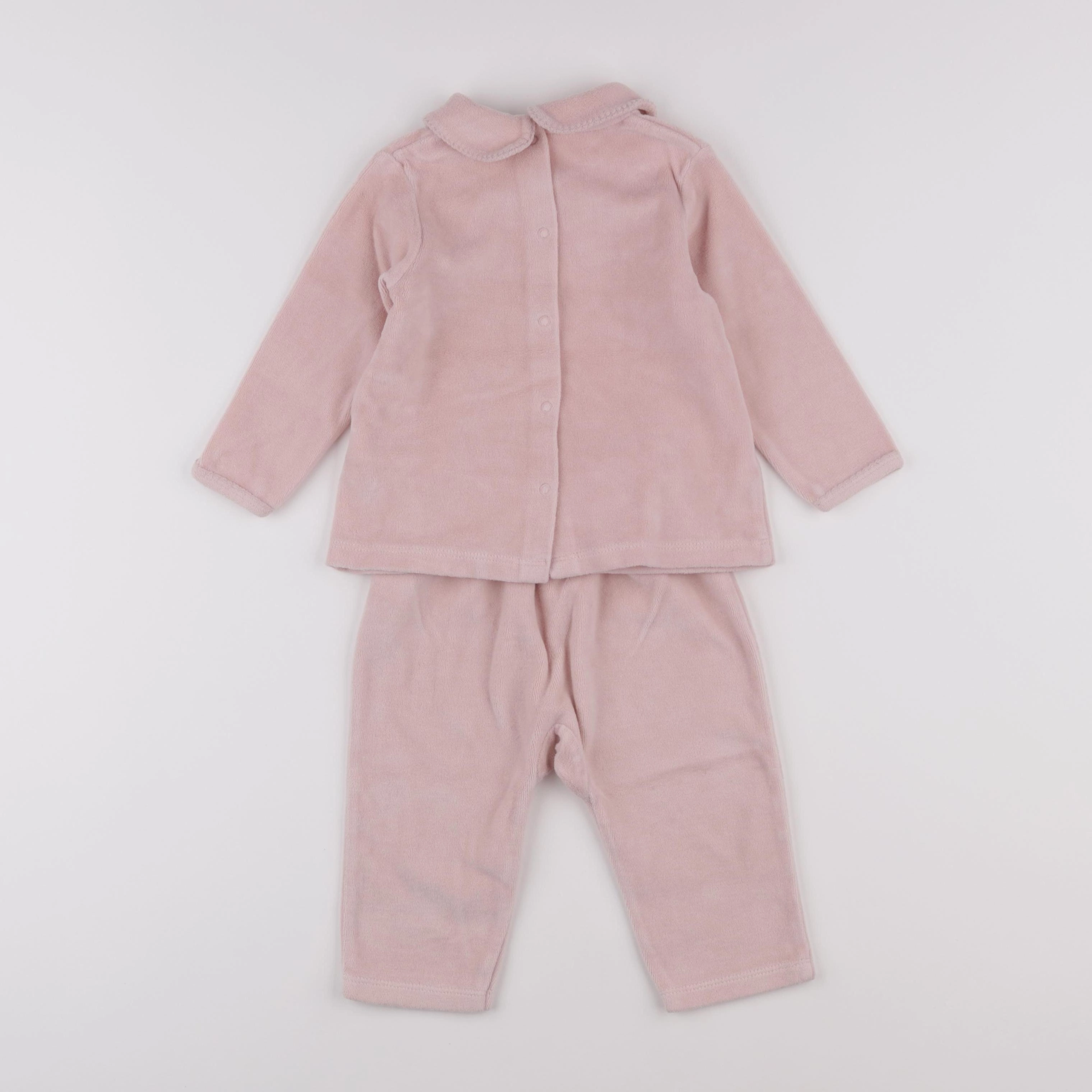 Vertbaudet - pyjama velours rose - 18 mois