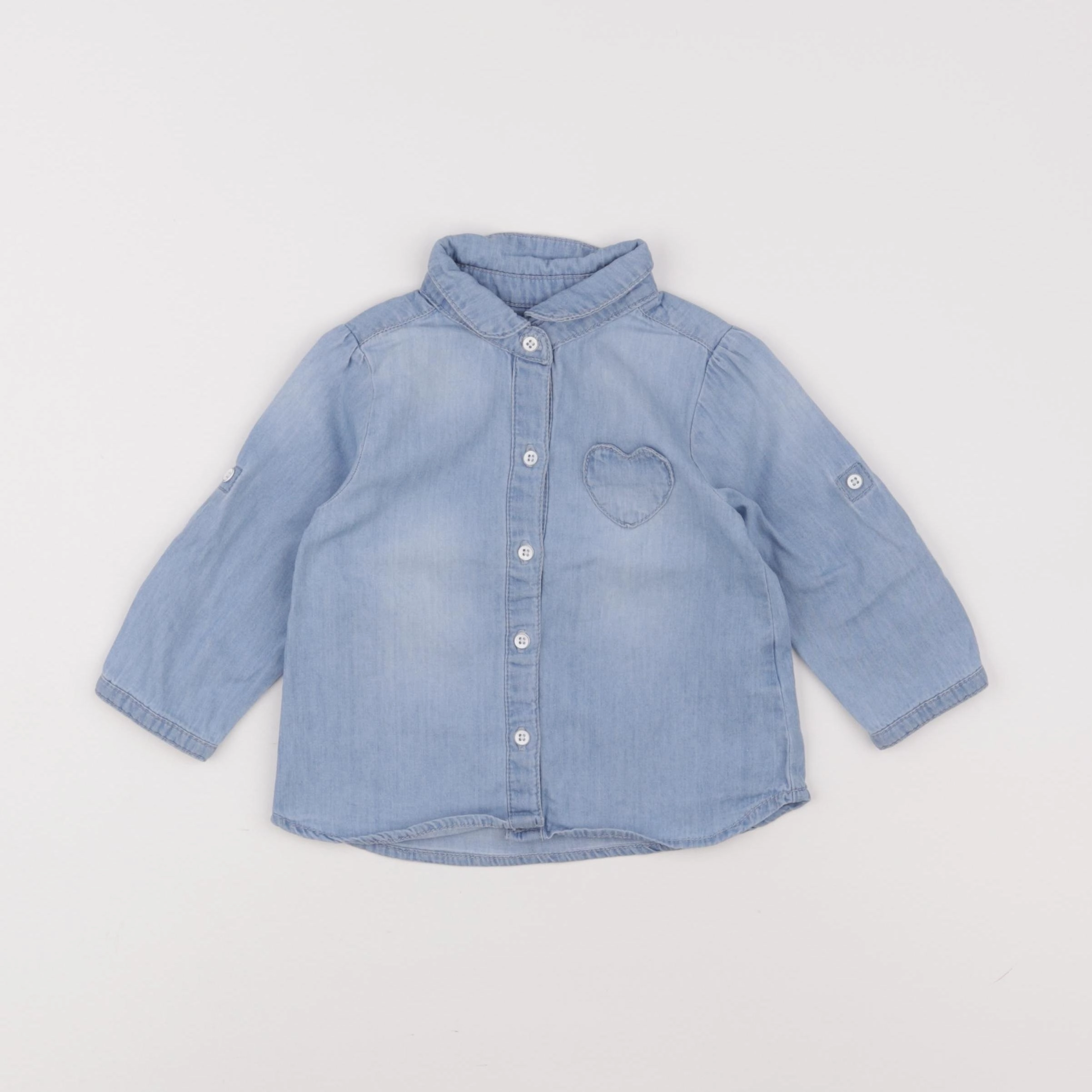 Vertbaudet - blouse bleu - 9 mois