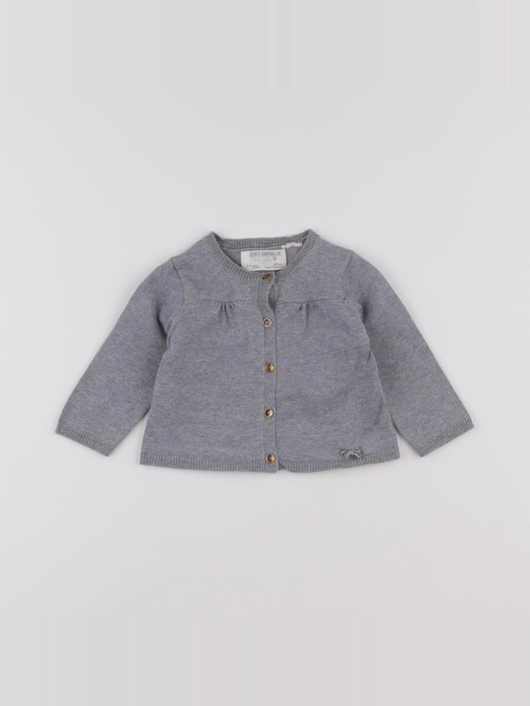 Zara - gilet gris - 3/6 mois