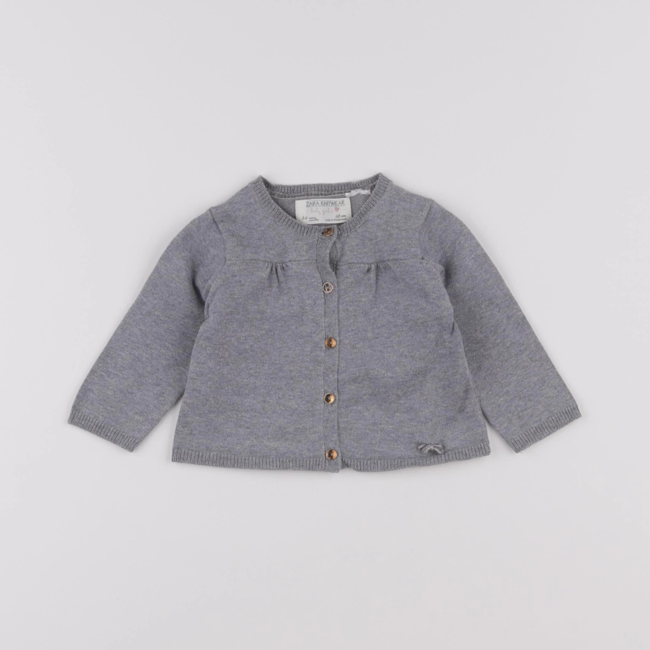 Zara - gilet gris - 3/6 mois