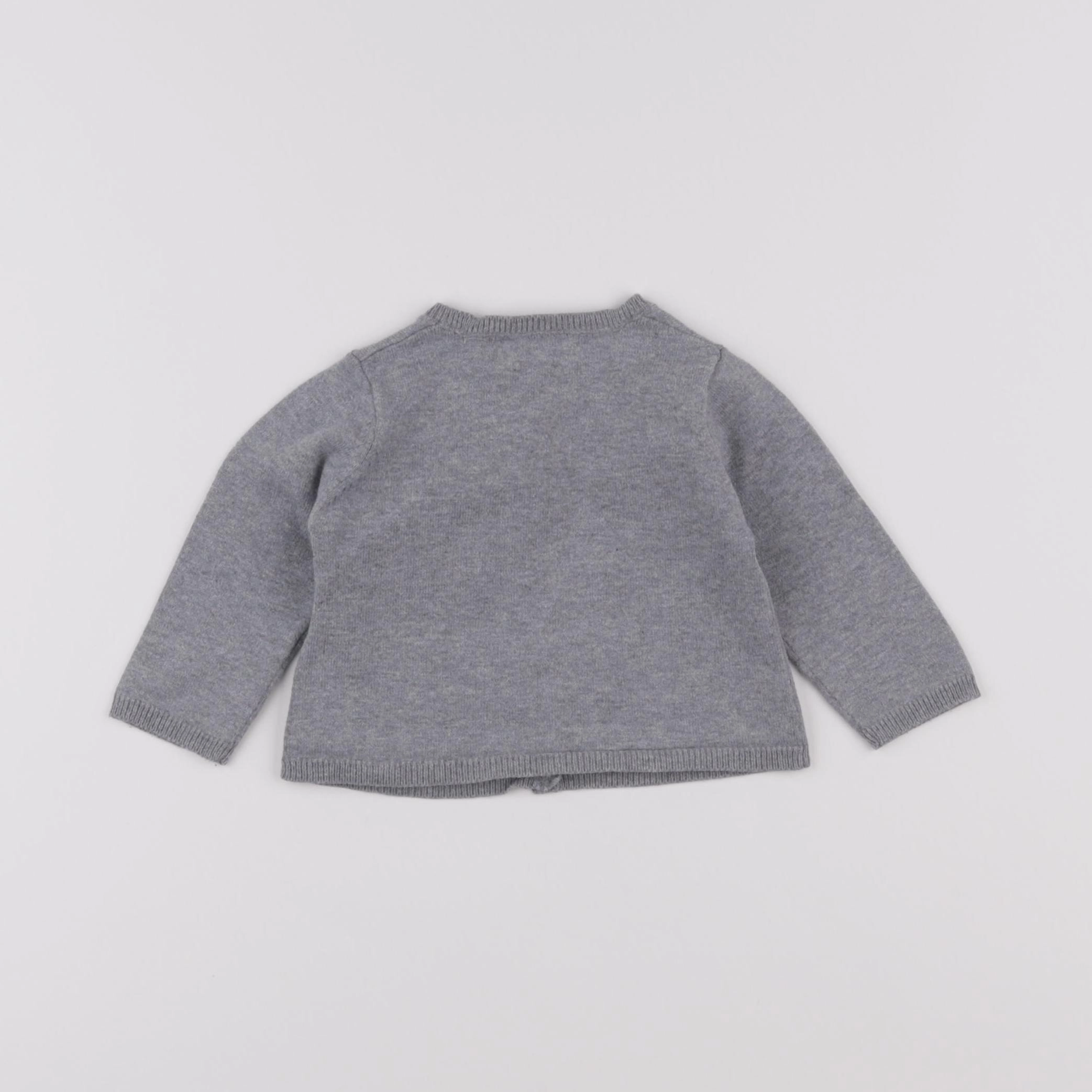 Zara - gilet gris - 3/6 mois