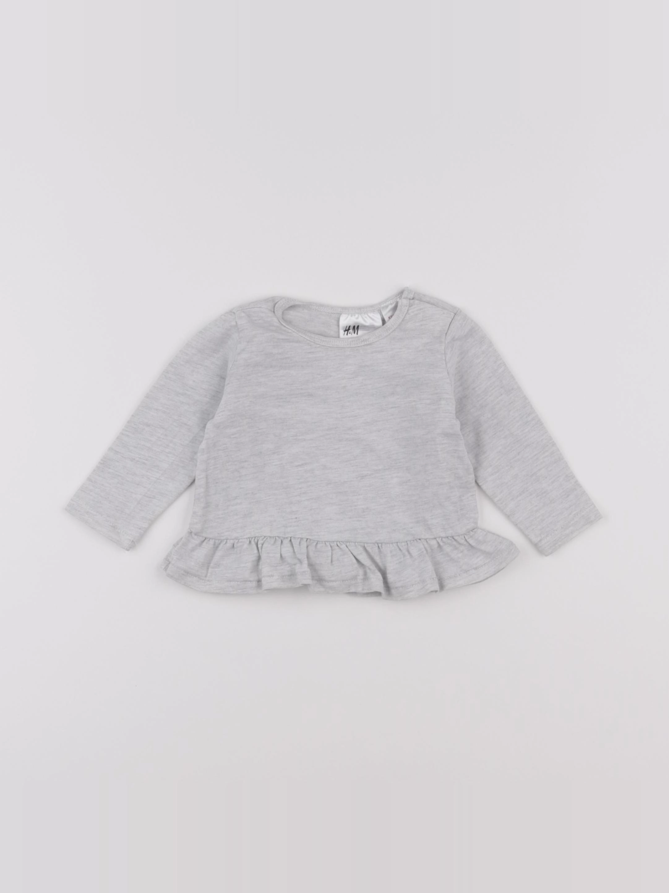 H&M - tee-shirt gris - 1/2 mois
