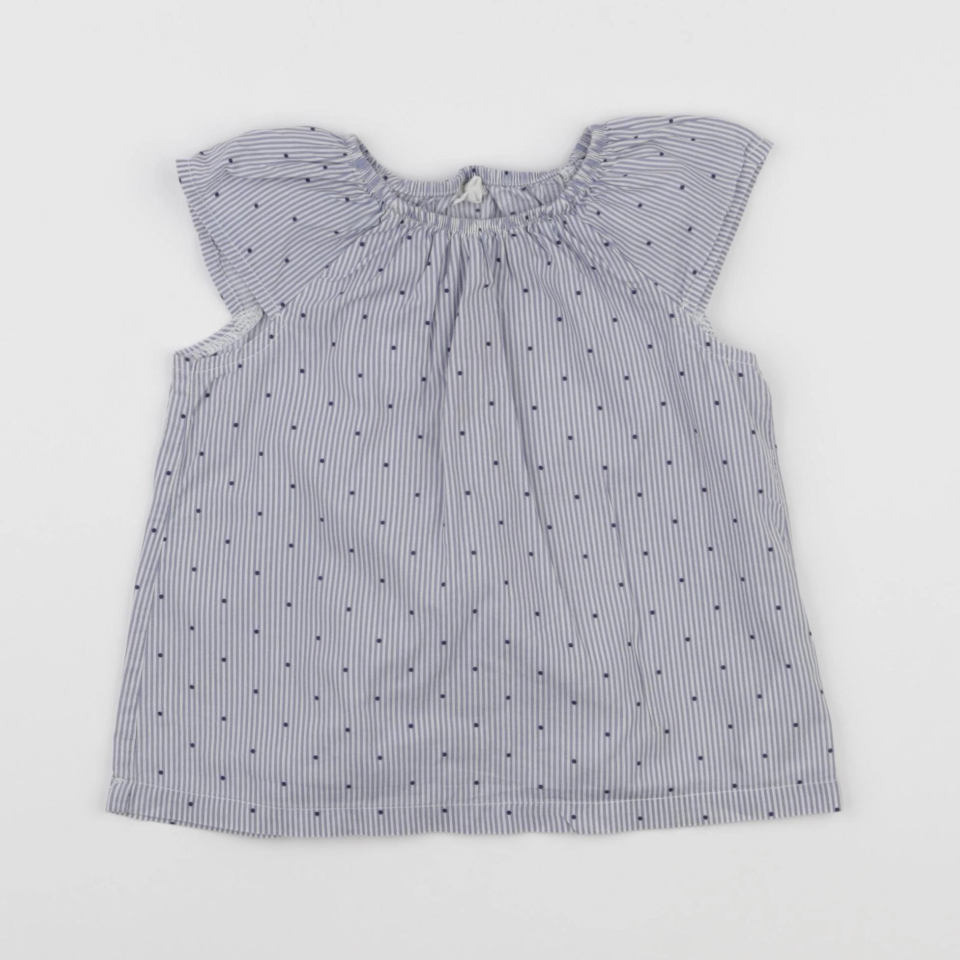 H&M - blouse bleu, blanc - 12/18 mois