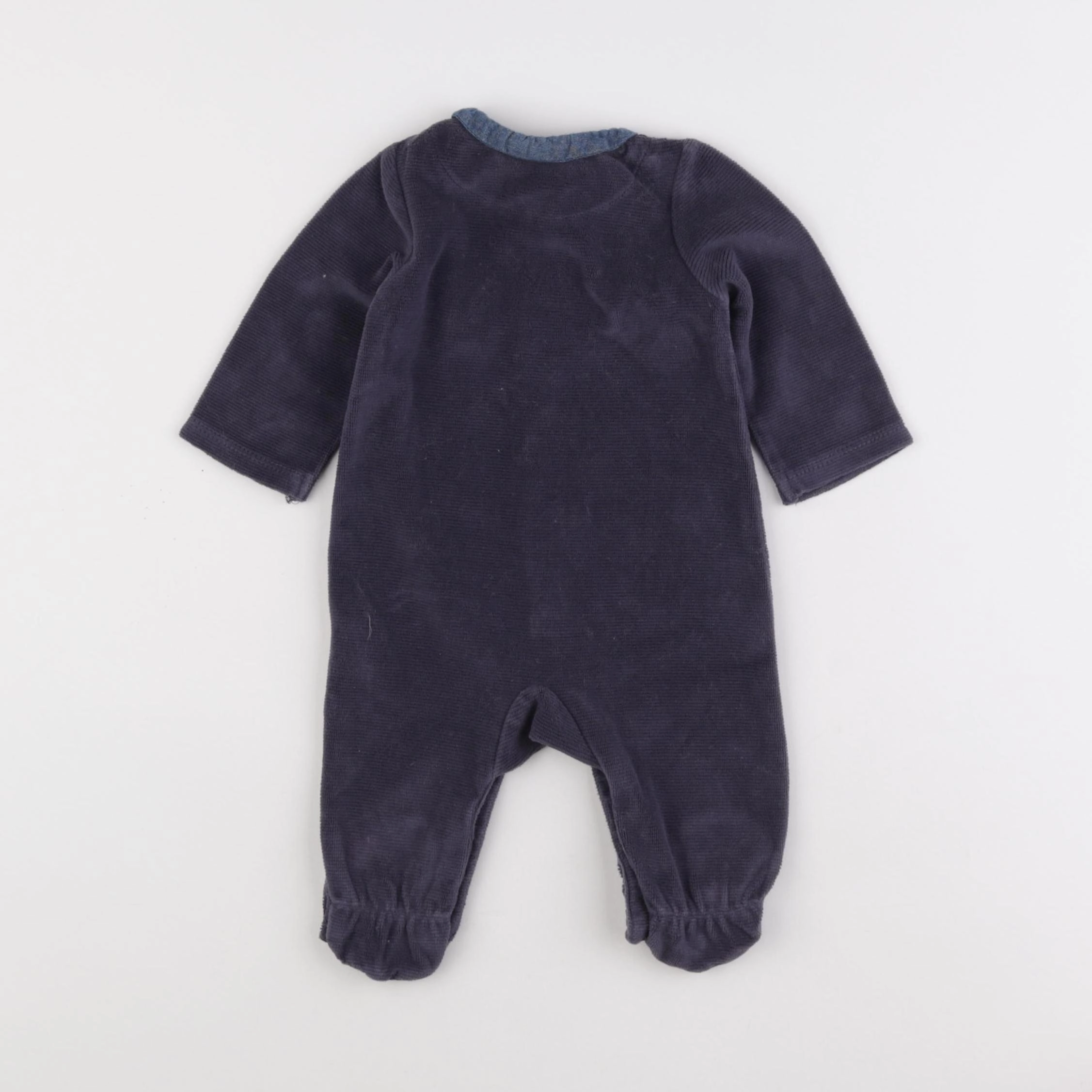 Tape à l'oeil - pyjama velours bleu - 3 mois