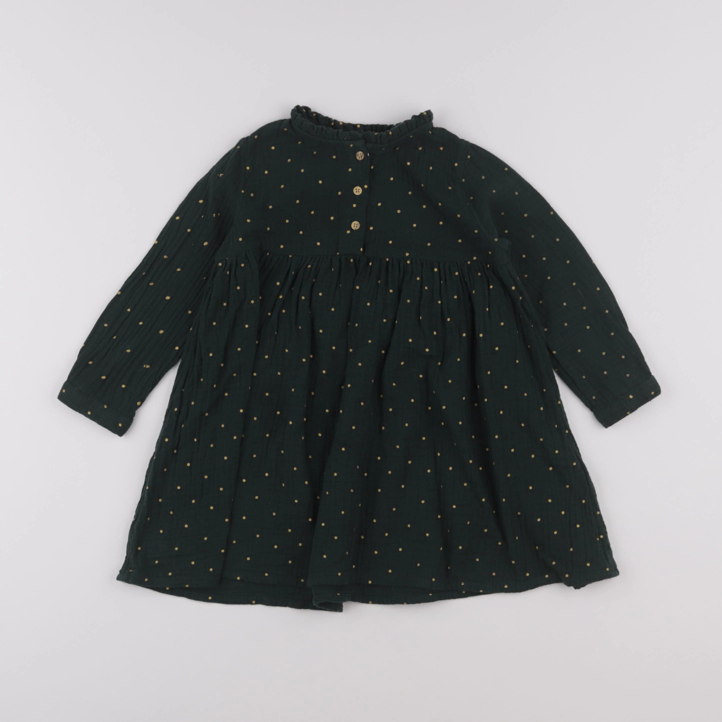 Vertbaudet - robe vert, or - 3 ans