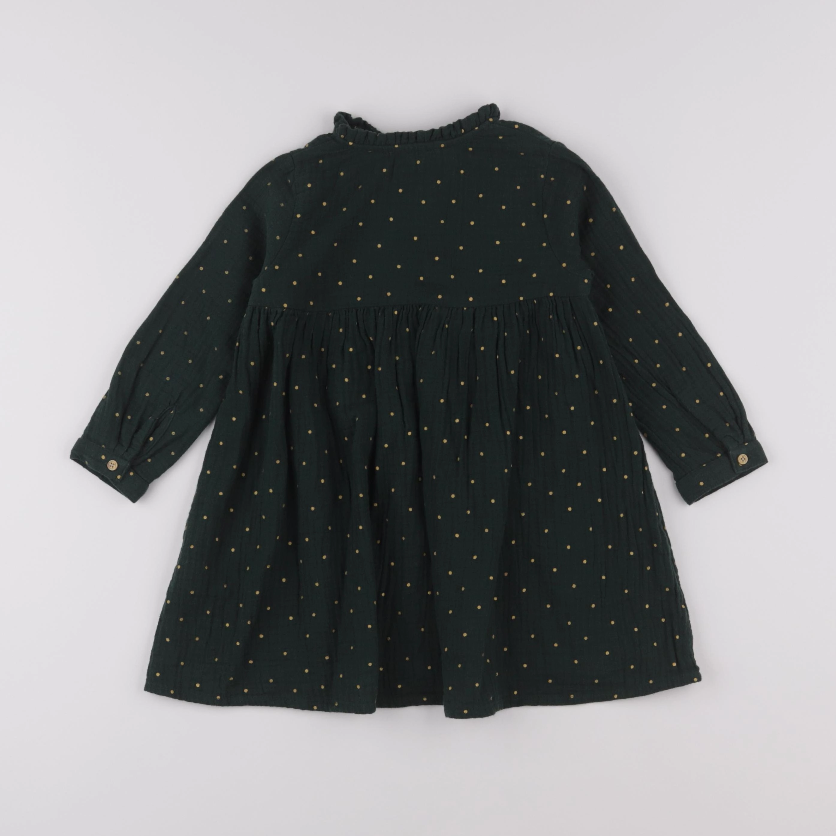 Vertbaudet - robe vert, or - 3 ans
