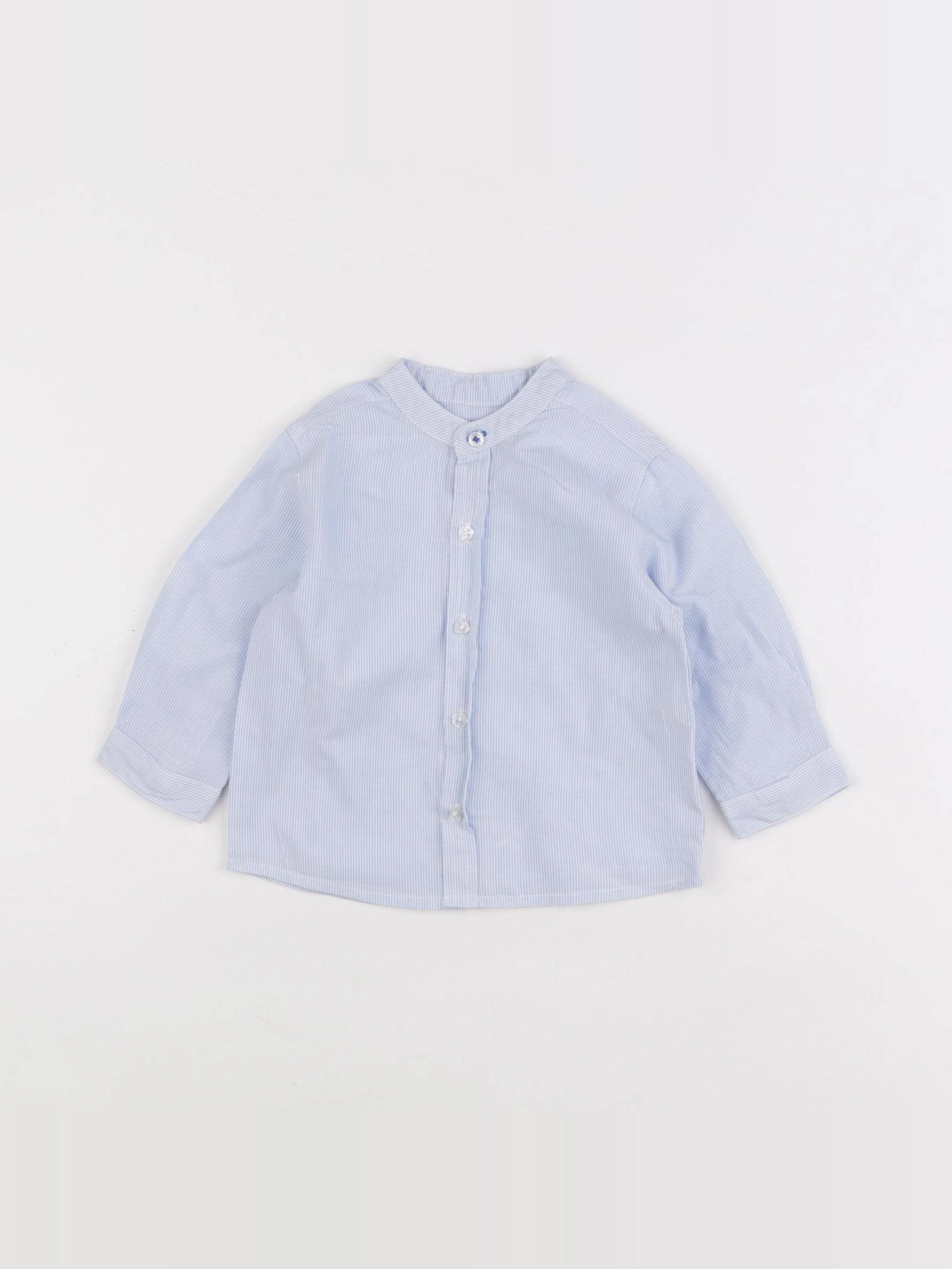 Boutchou - chemise bleu - 6 mois