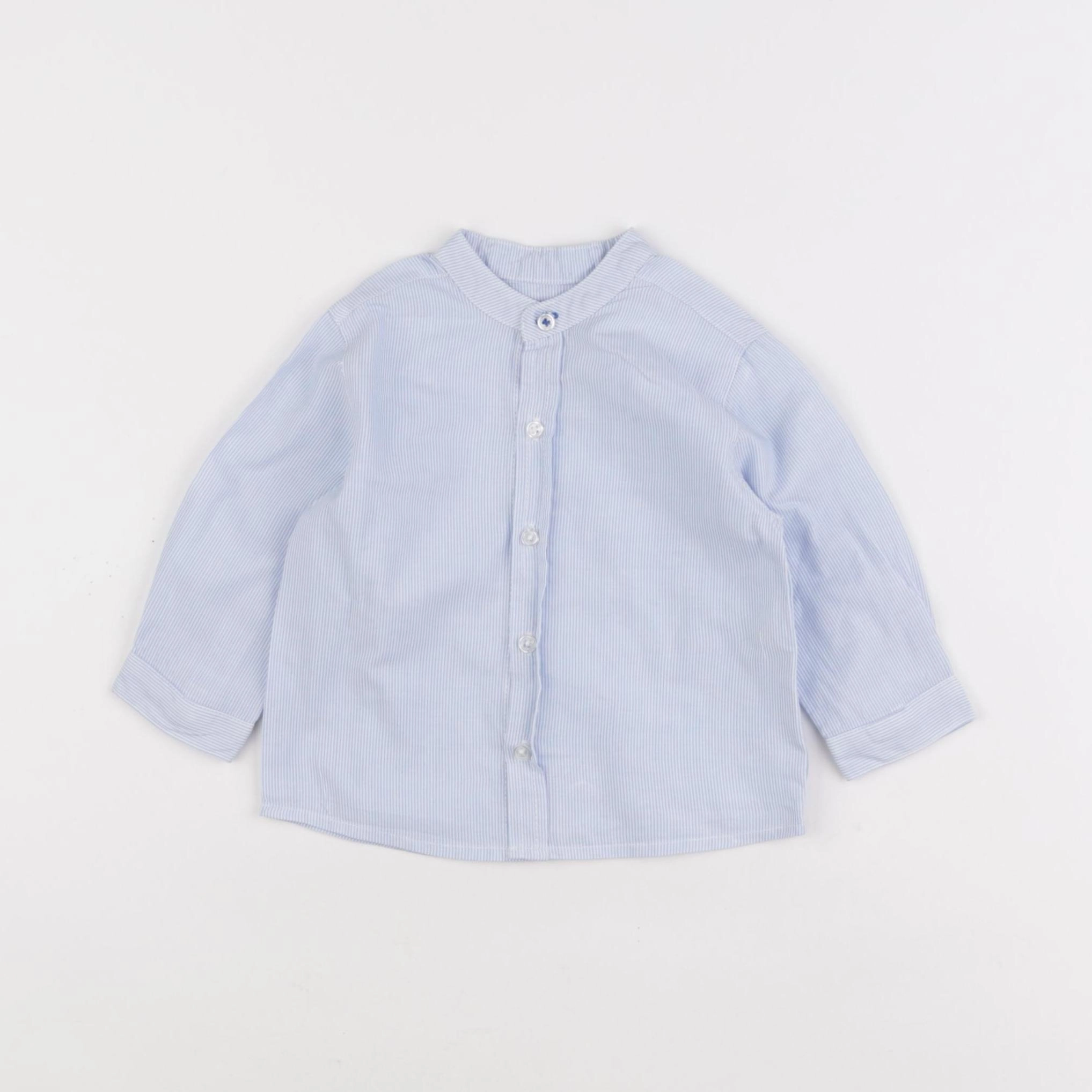 Boutchou - chemise bleu - 6 mois
