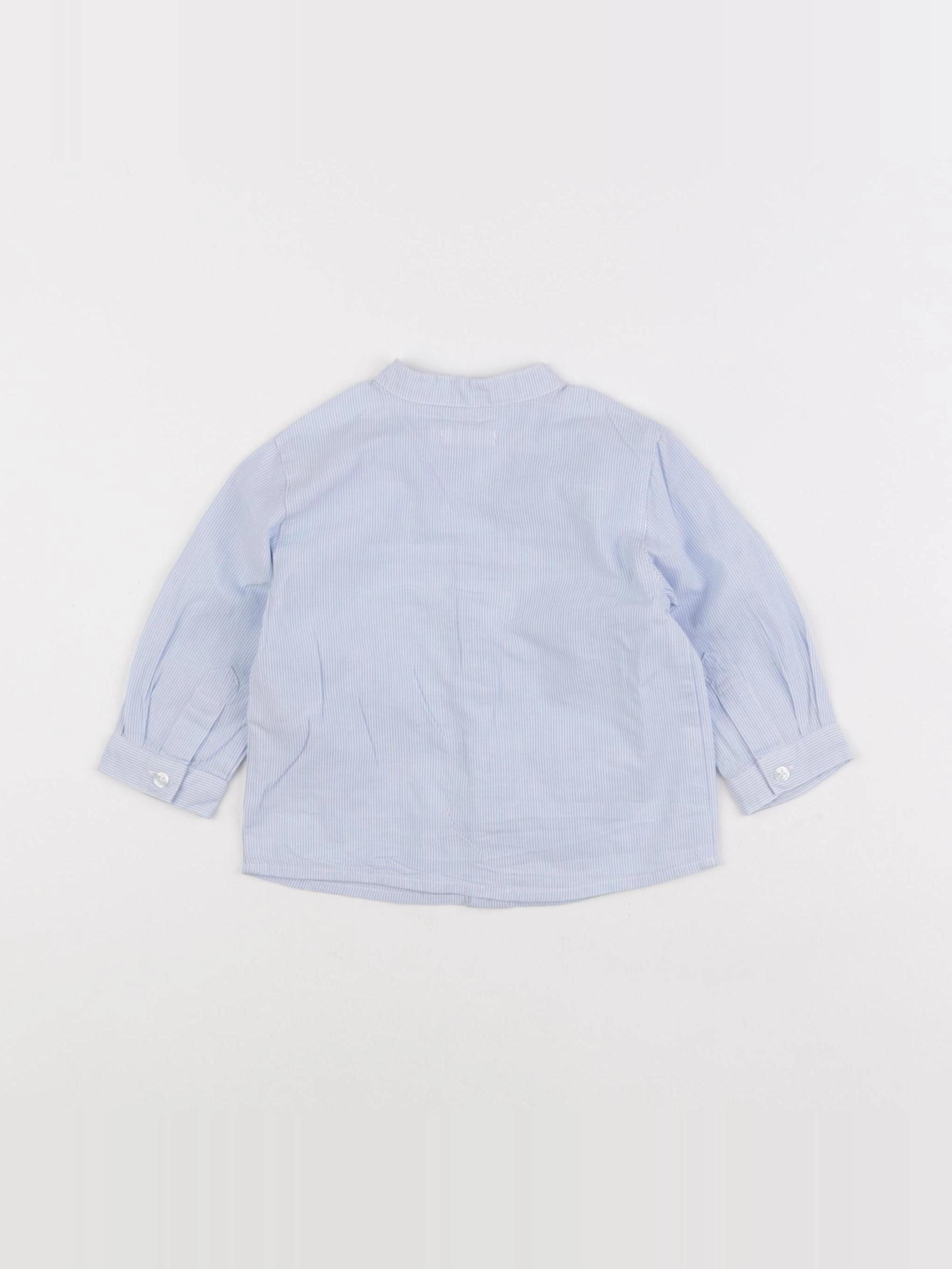 Boutchou - chemise bleu - 6 mois
