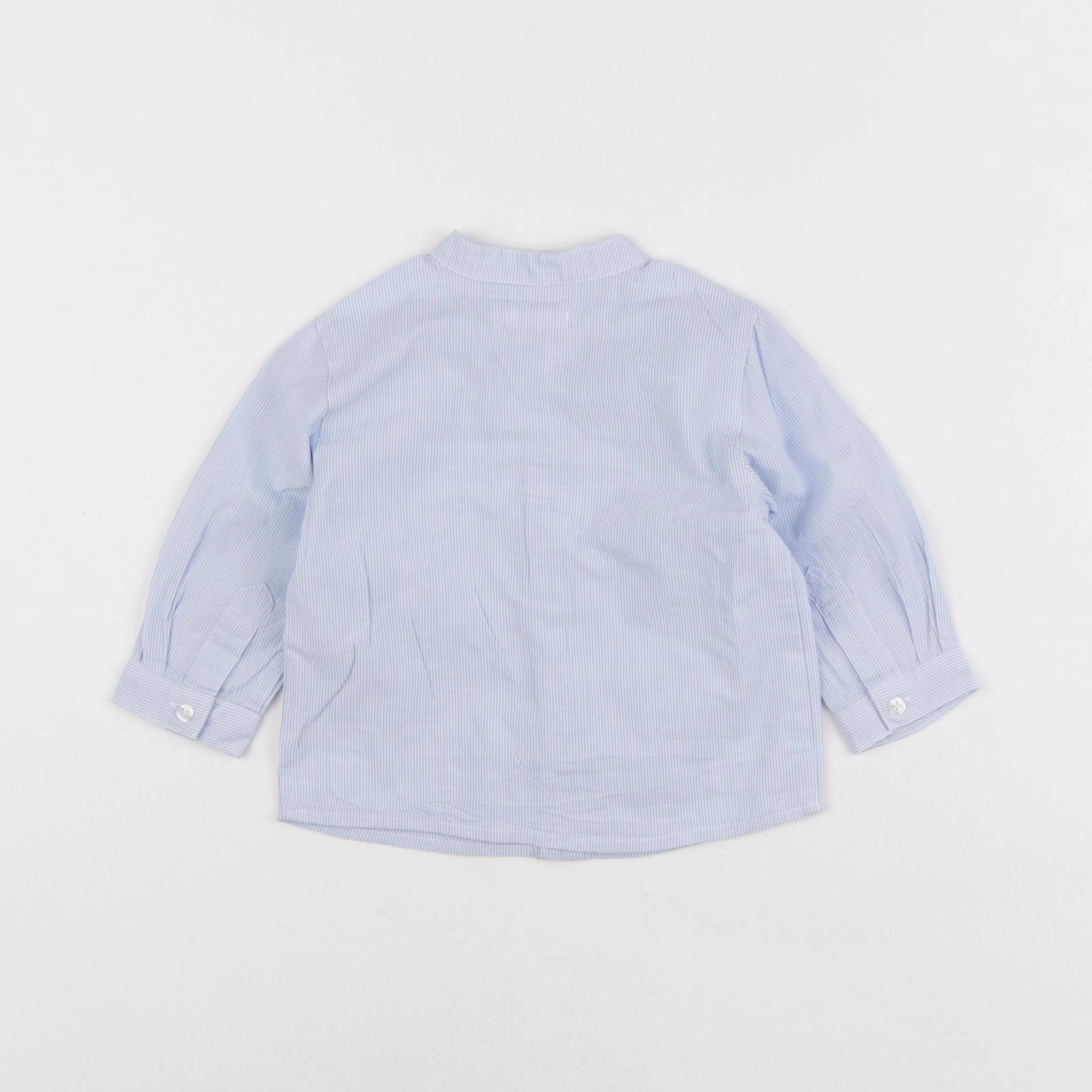 Boutchou - chemise bleu - 6 mois