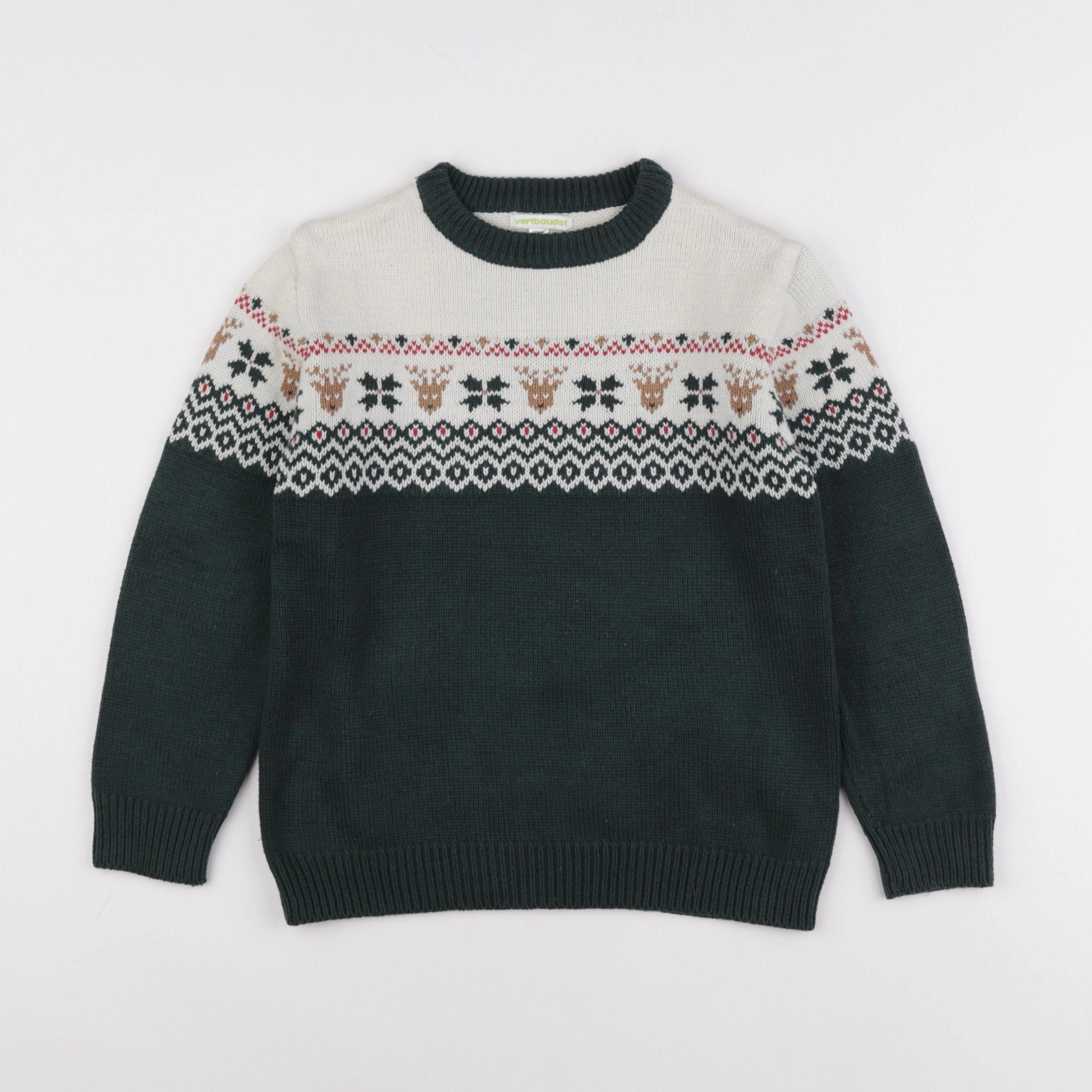 Vertbaudet - pull vert - 10 ans