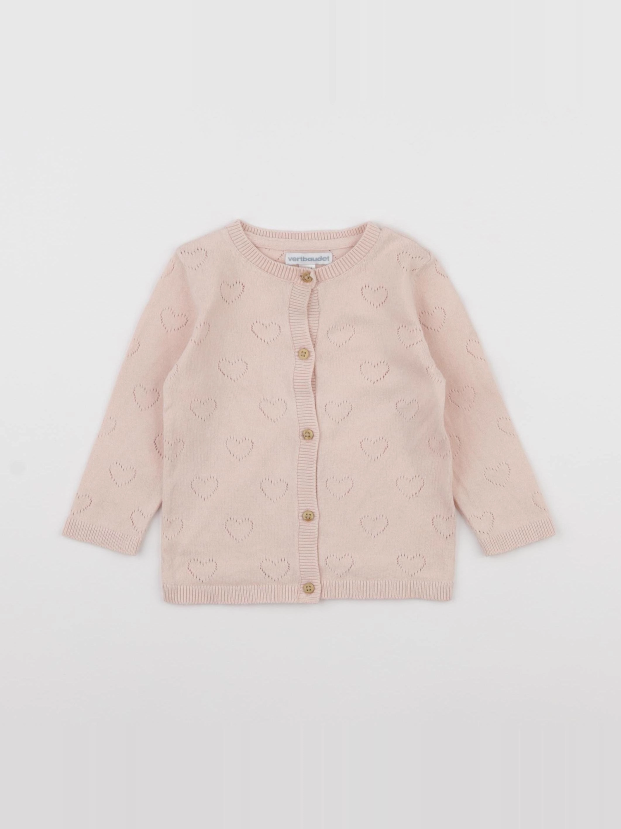 Vertbaudet - gilet rose - 12 mois