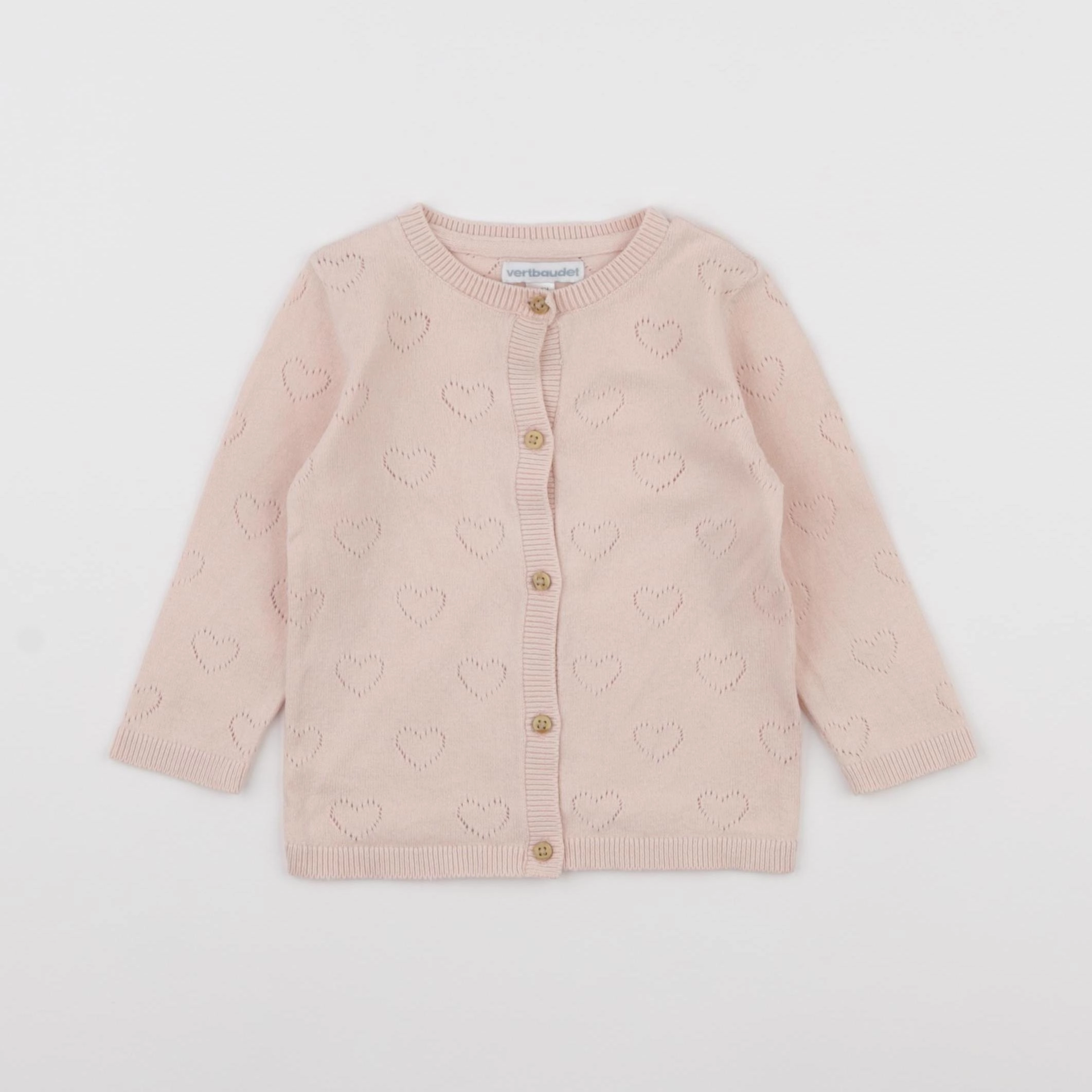 Vertbaudet - gilet rose - 12 mois
