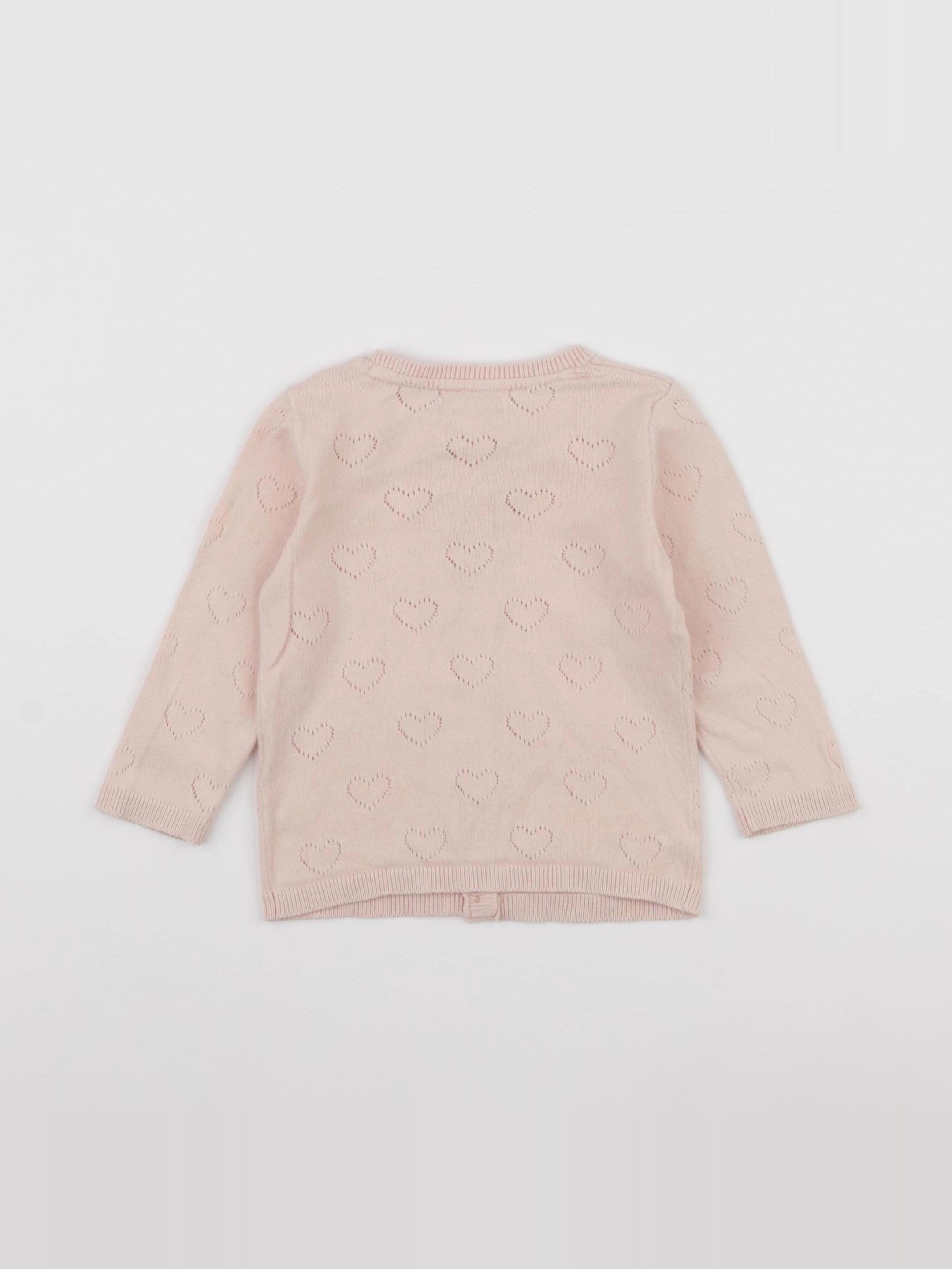 Vertbaudet - gilet rose - 12 mois