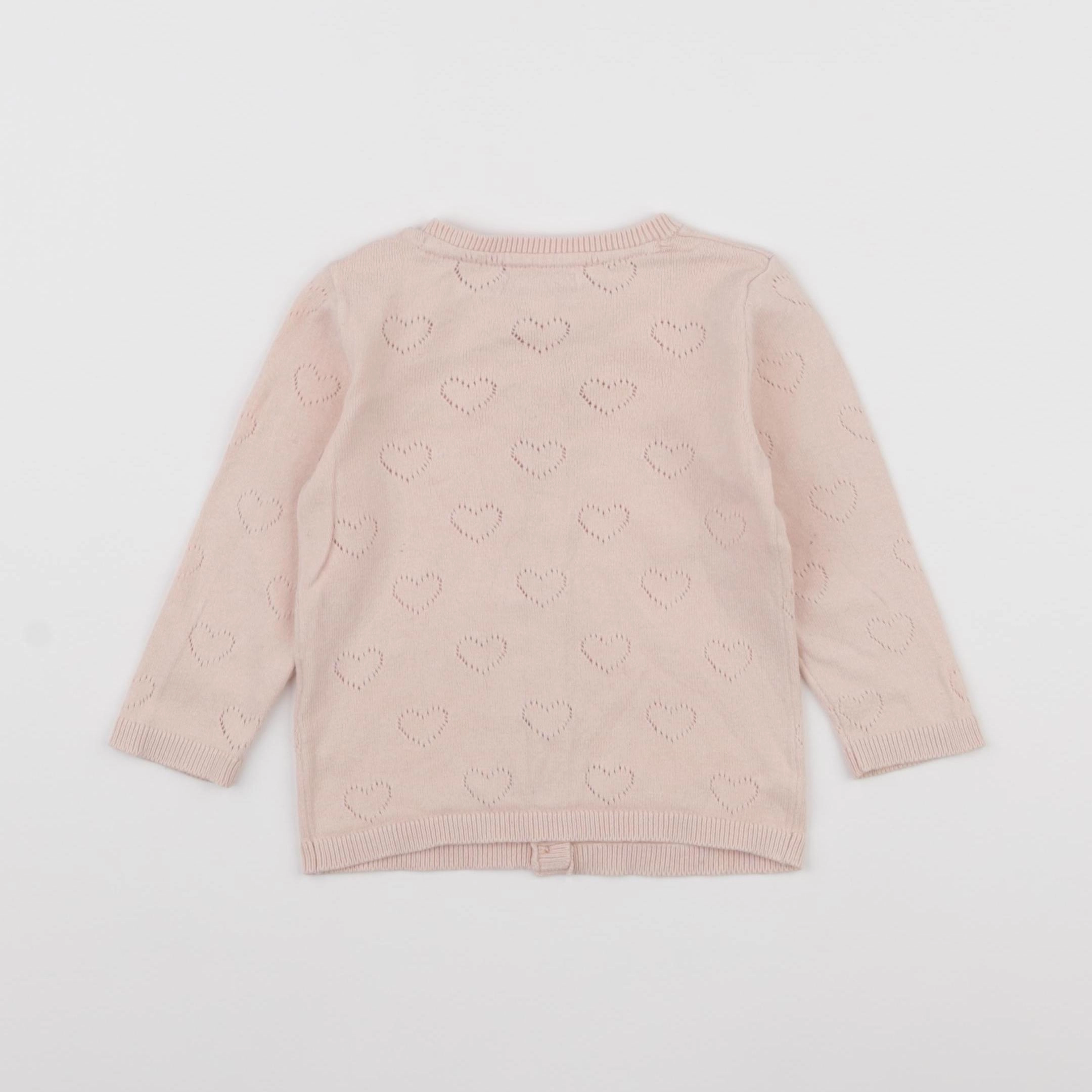 Vertbaudet - gilet rose - 12 mois