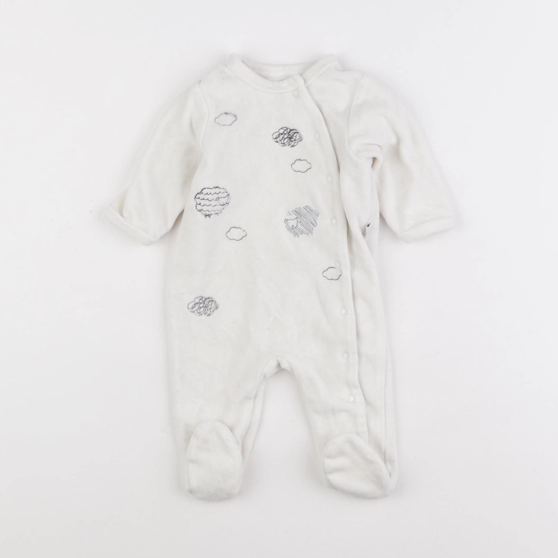 Vertbaudet - pyjama velours beige - 3 mois