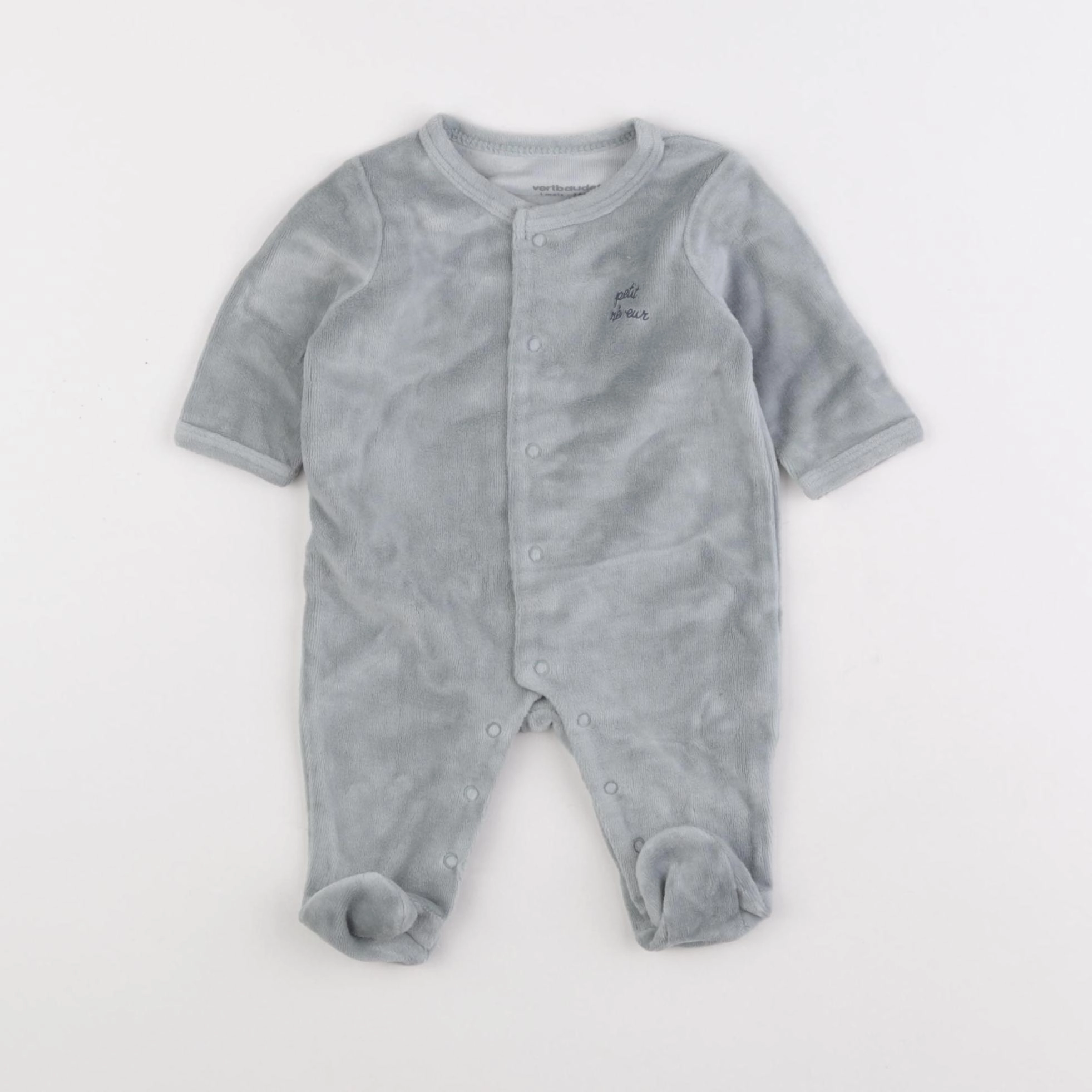 Vertbaudet - pyjama velours vert - 1 mois
