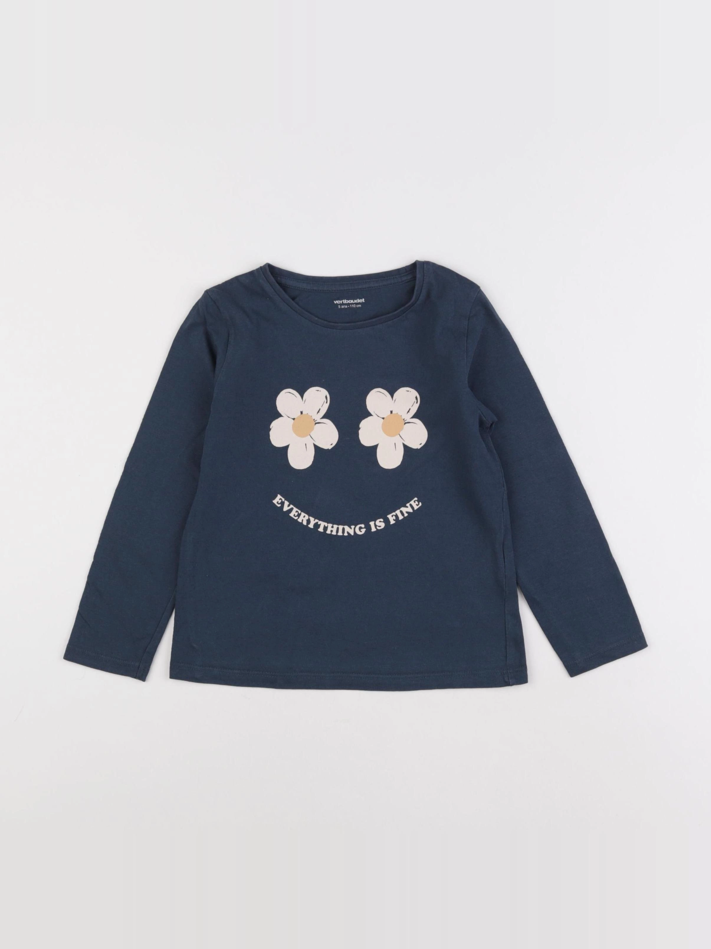 Vertbaudet - tee-shirt bleu - 5 ans