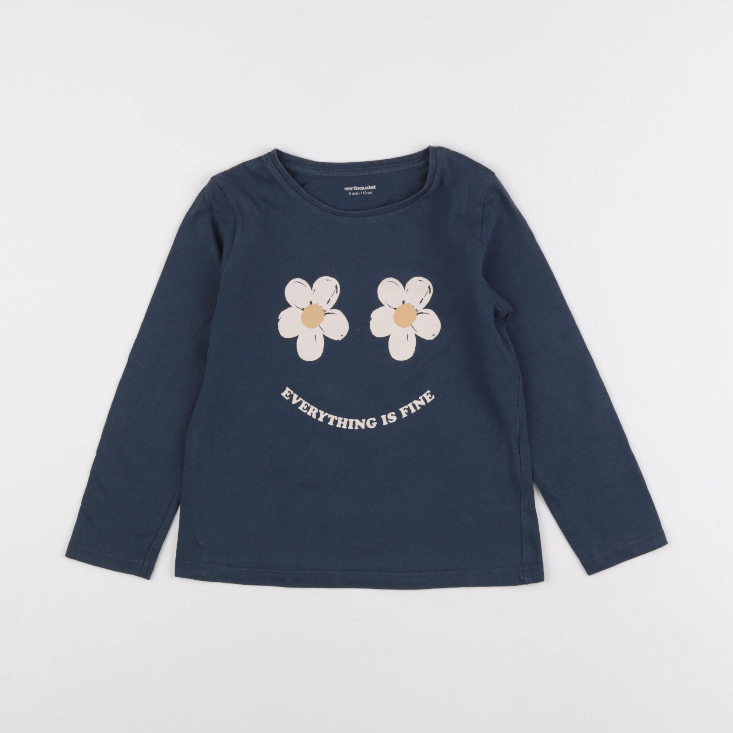 Vertbaudet - tee-shirt bleu - 5 ans