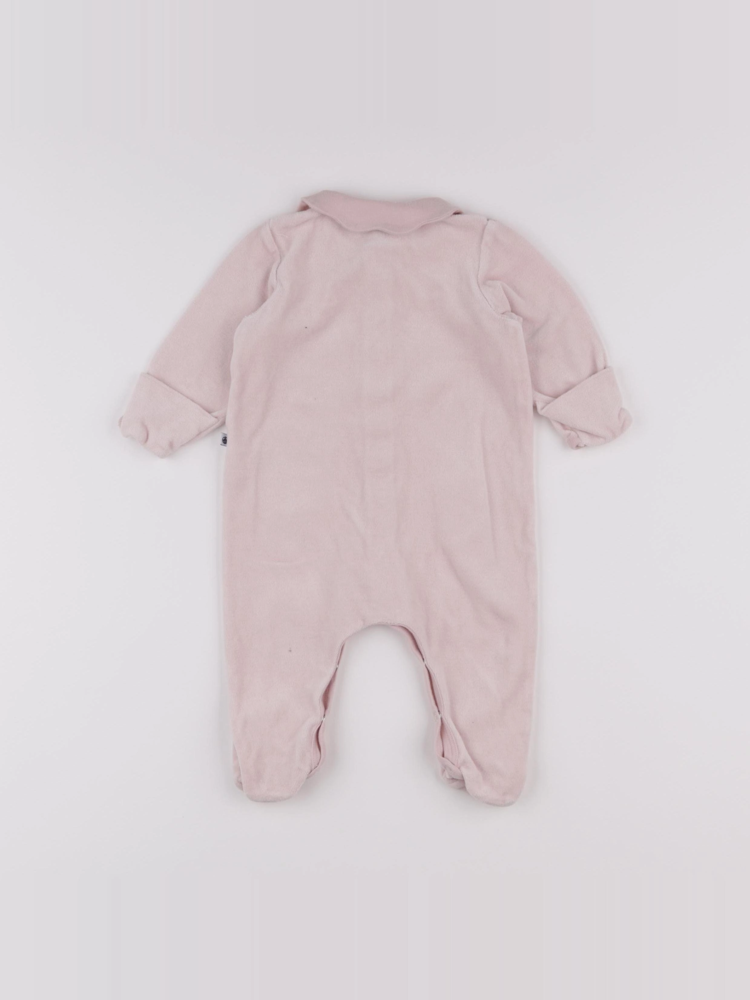 Petit Bateau - pyjama velours rose - 6 mois