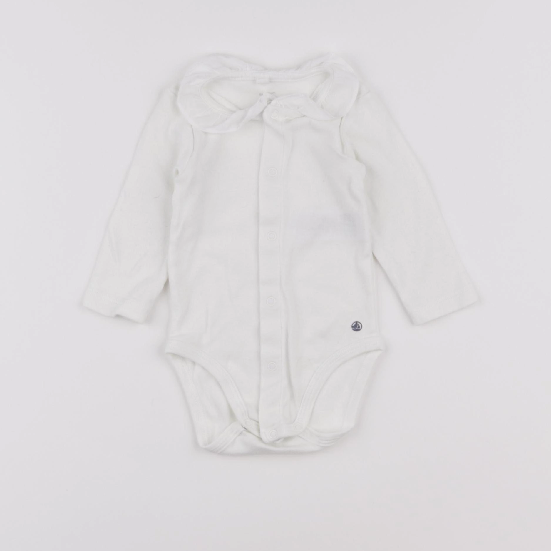 Petit Bateau - body à col blanc - 6 mois