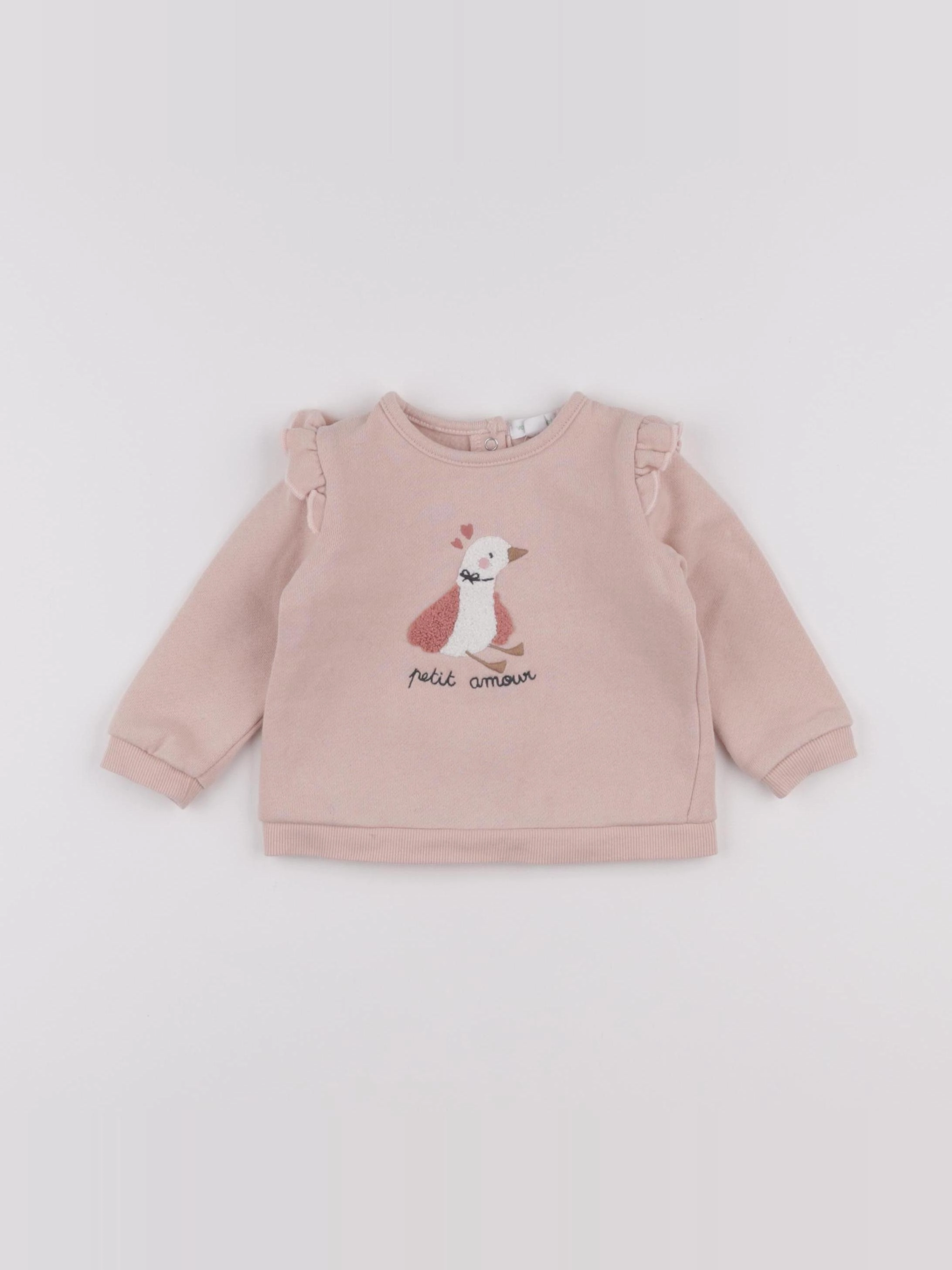 Vertbaudet - sweat rose - 6 mois