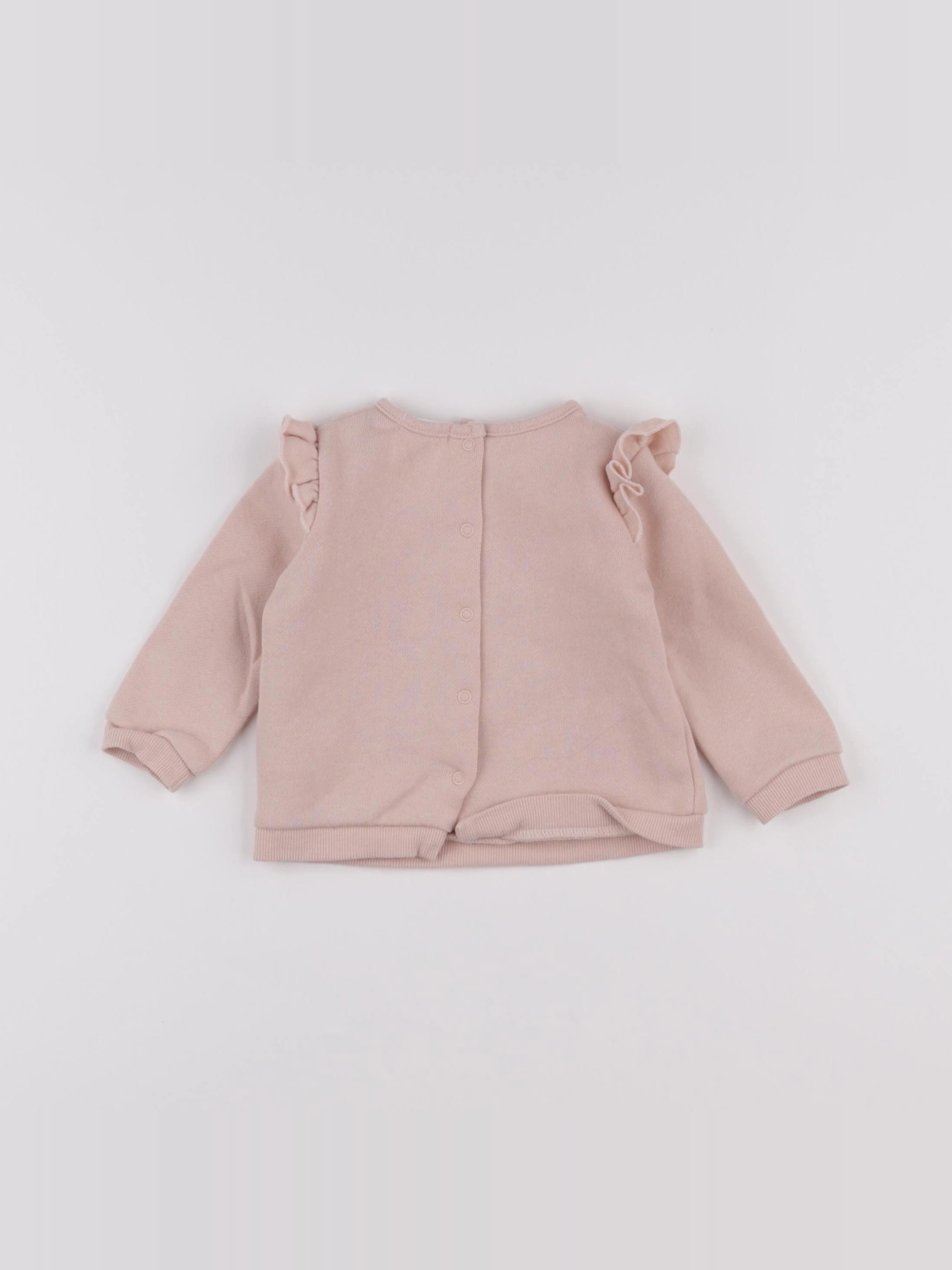 Vertbaudet - sweat rose - 6 mois