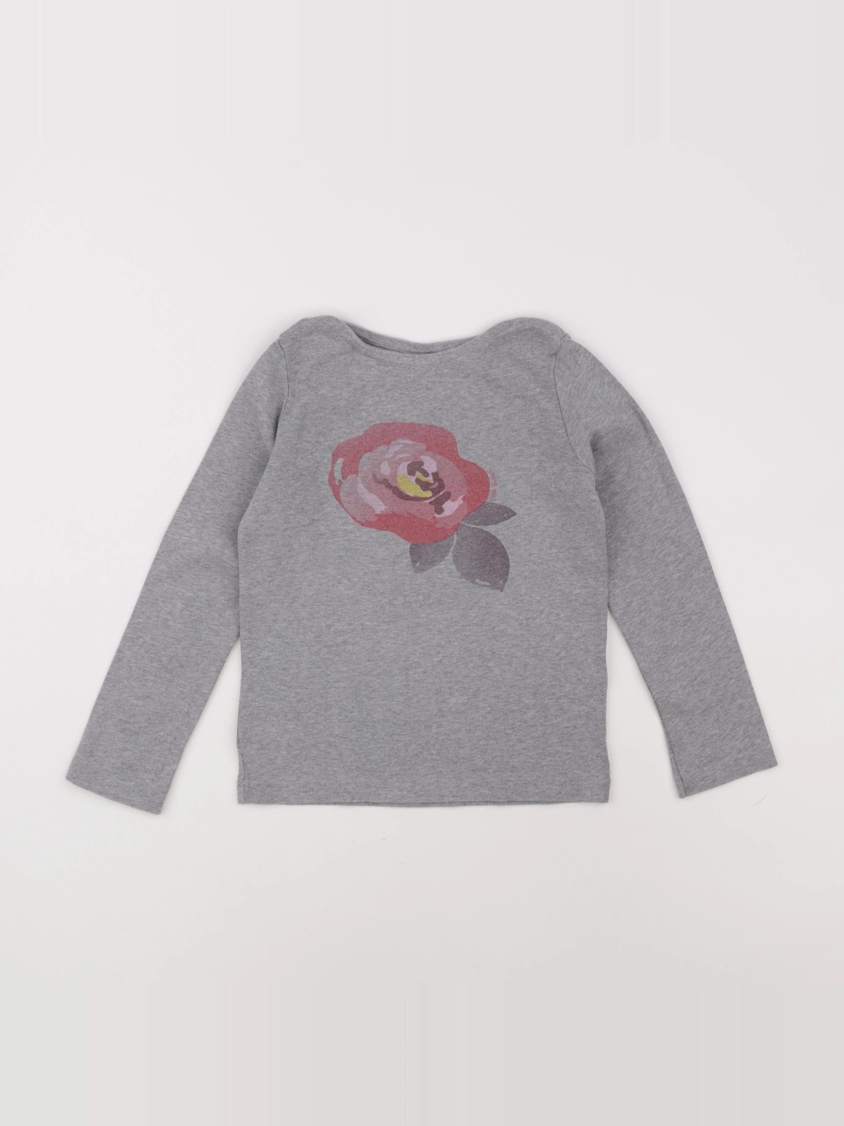 Petit Bateau - tee-shirt gris - 6 ans