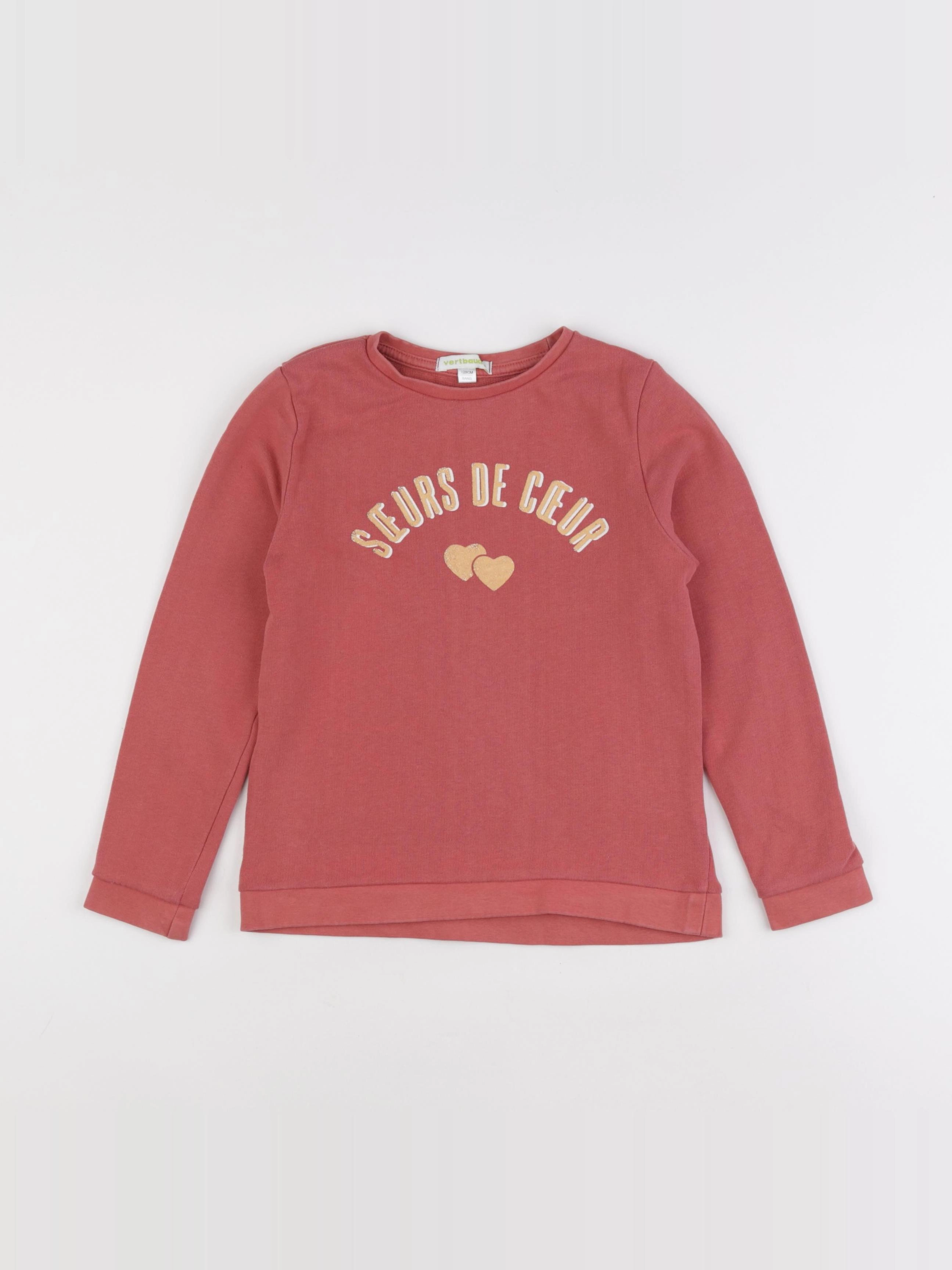 Vertbaudet - sweat rose - 8 ans